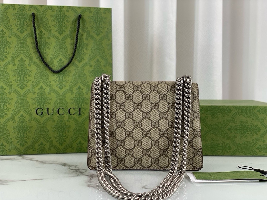 Gucci Dionysus GG Small Shoulder Bag - Style 421970 (Coffee Khaki)