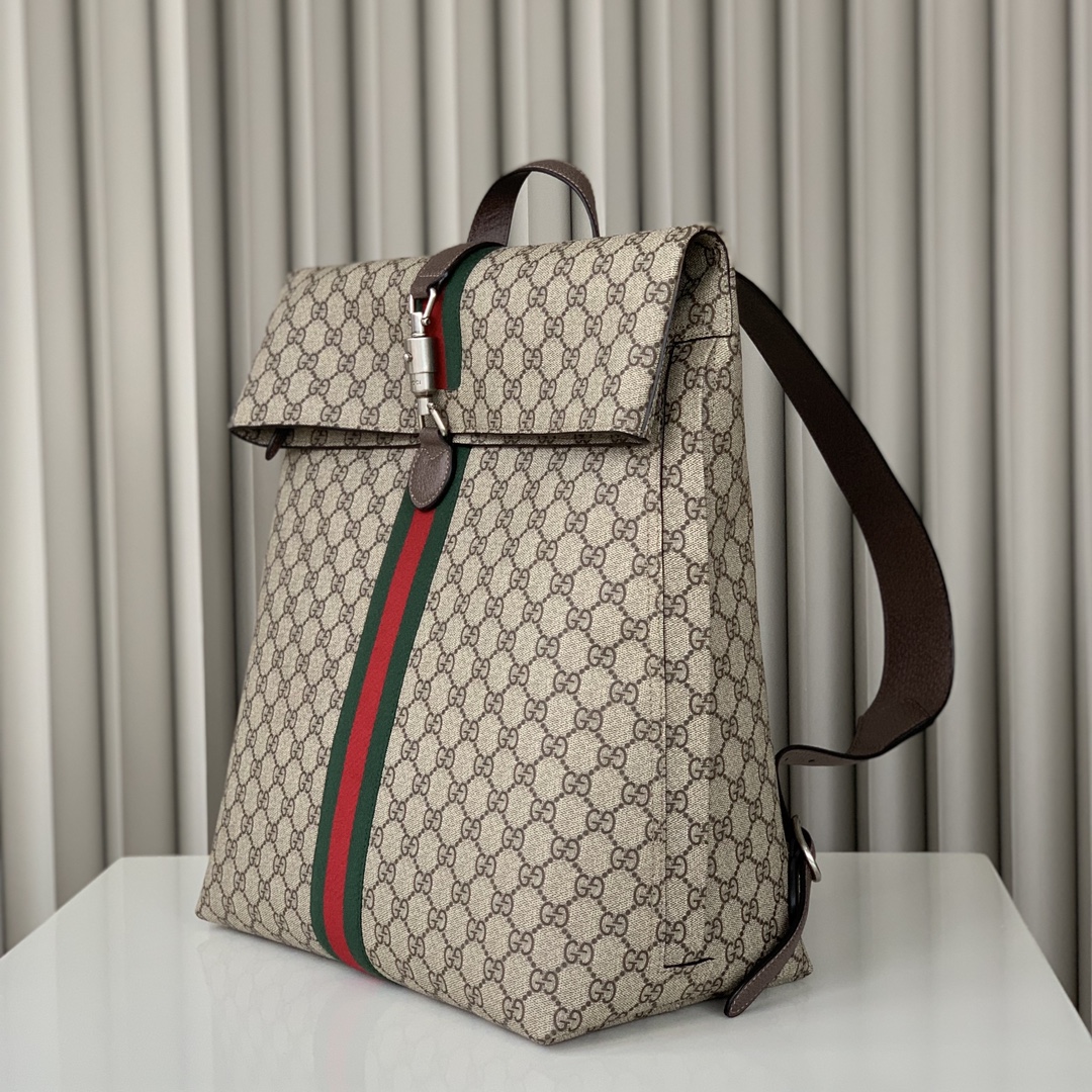 Gucci Jackie 1961 GG Backpack - Style 771344 (Beige and Ebony)