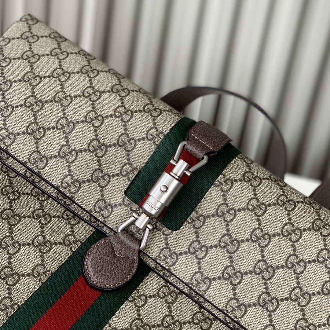 Gucci Jackie 1961 GG Backpack - Style 771344 (Beige and Ebony)