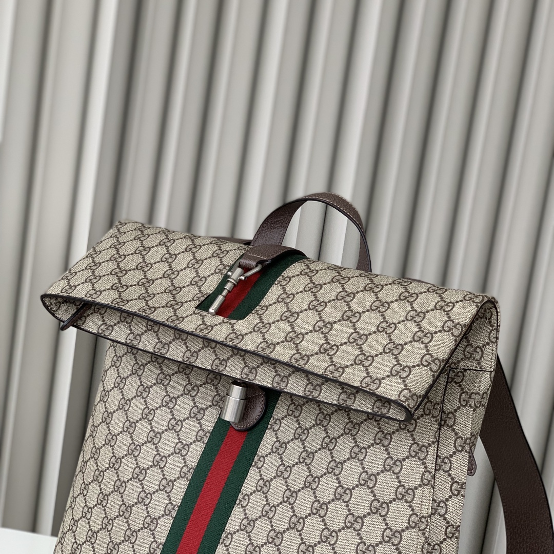 Gucci Jackie 1961 GG Backpack - Style 771344 (Beige and Ebony)