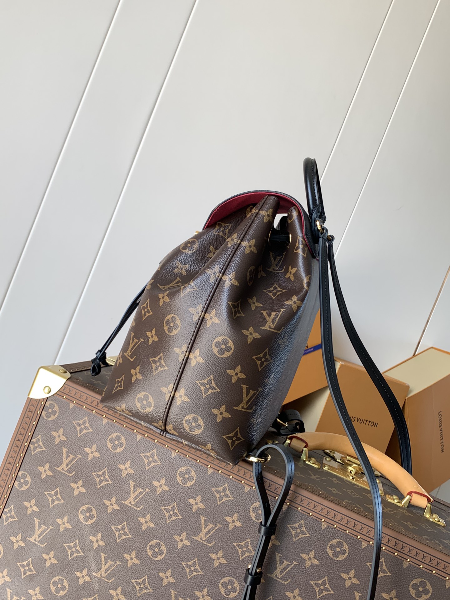 LV Montsouris  Variable code chip   Small Backpack Monogram canvas cowhide M45515 Black