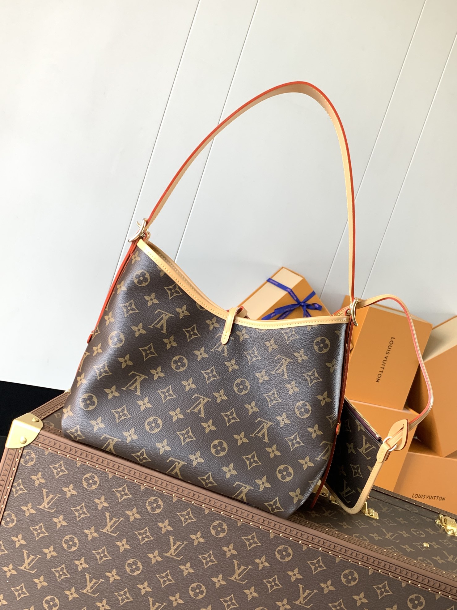 LV M46203 CarryAll Variable code chip   Handbag Monogram canvas leather trim