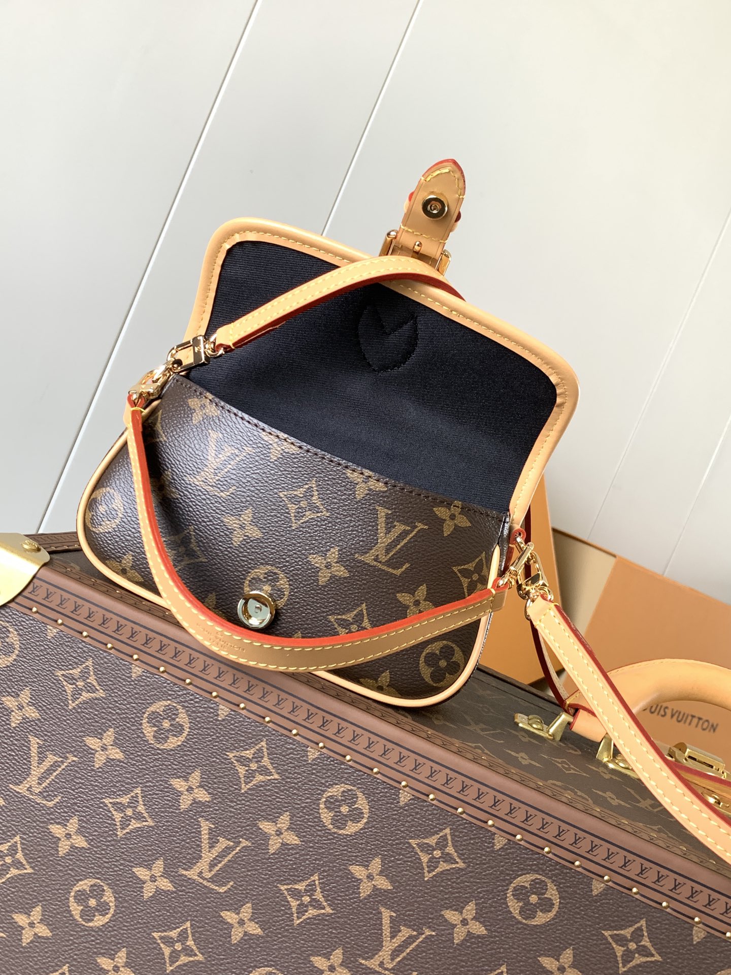 Variable Code Chip LV NANO DIANE HandbagM83566 baby presbyopiaMonogram Empreinte leather concentrated Diane Handbag. Clamshell b