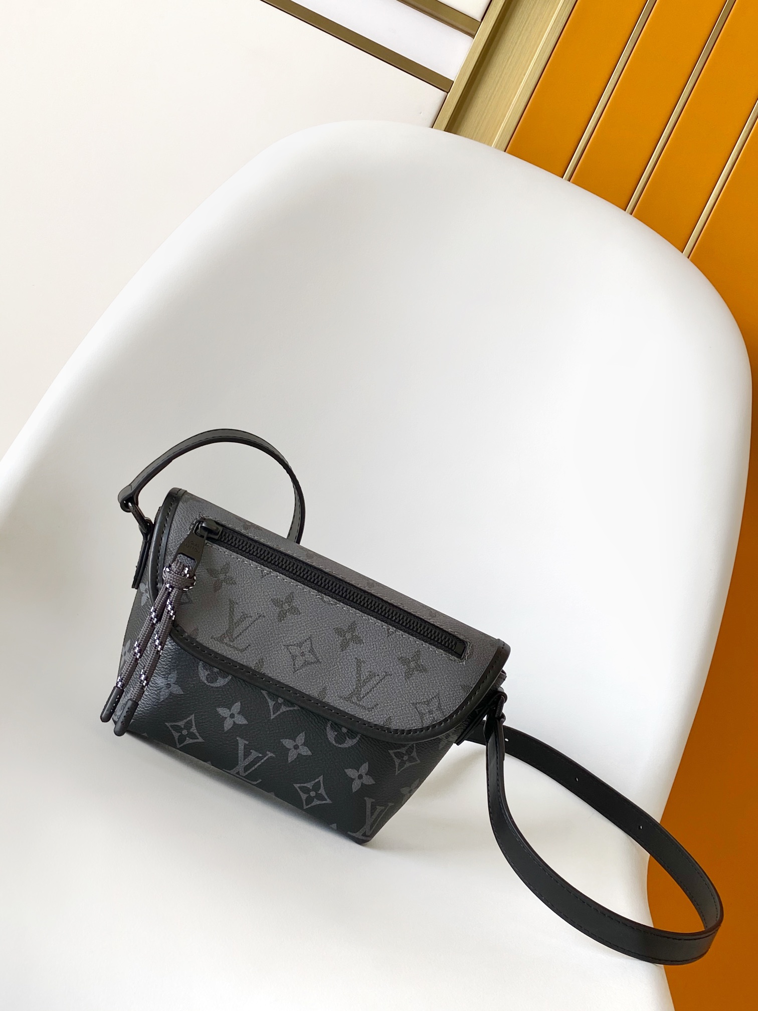 LV Pulse Mini Handbag (M12806) in Black and Silver Flowers with Dynamic Chip