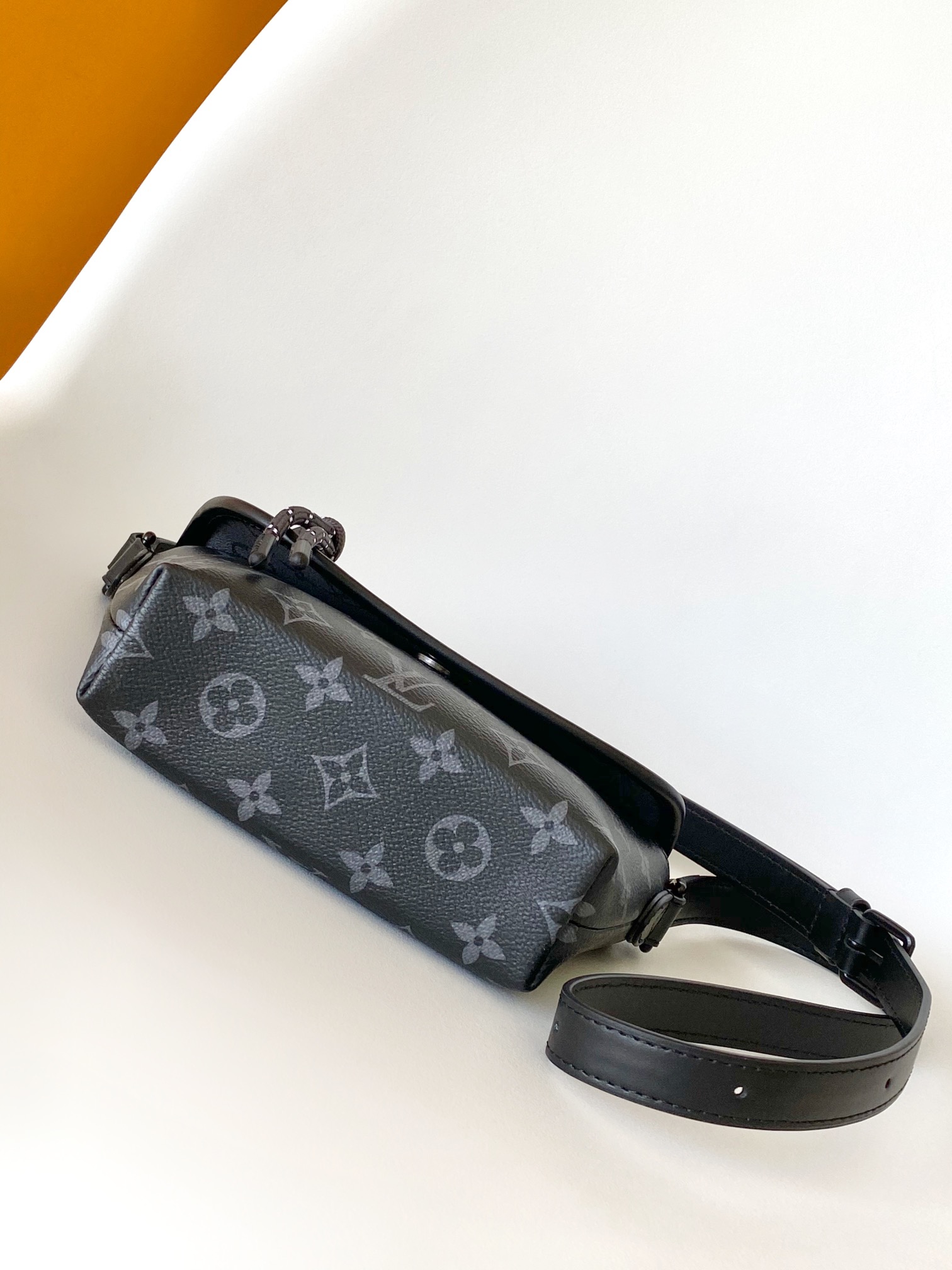 LV Pulse Mini Handbag (M12806) in Black and Silver Flowers with Dynamic Chip