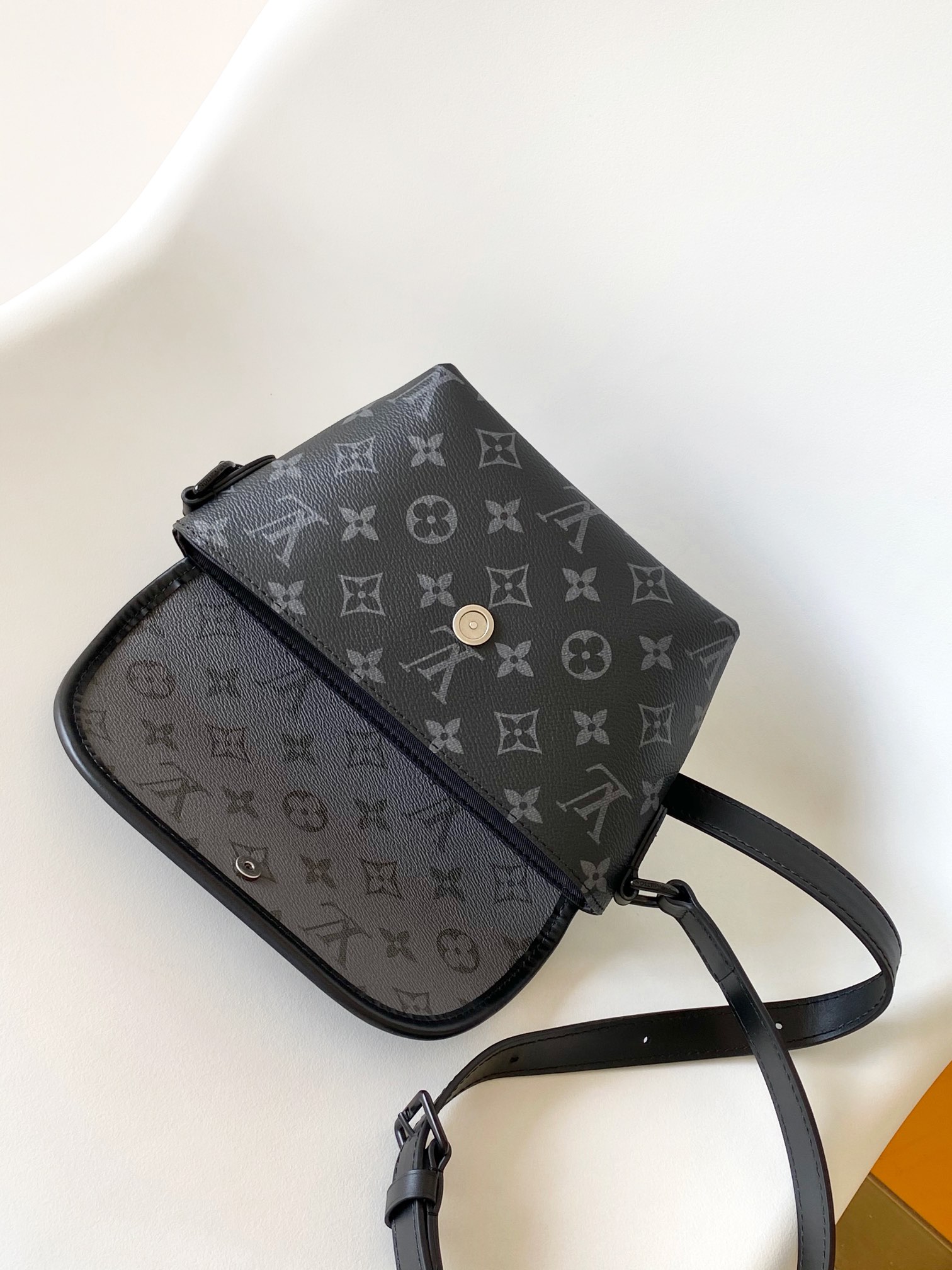 LV Pulse Mini Handbag (M12806) in Black and Silver Flowers with Dynamic Chip