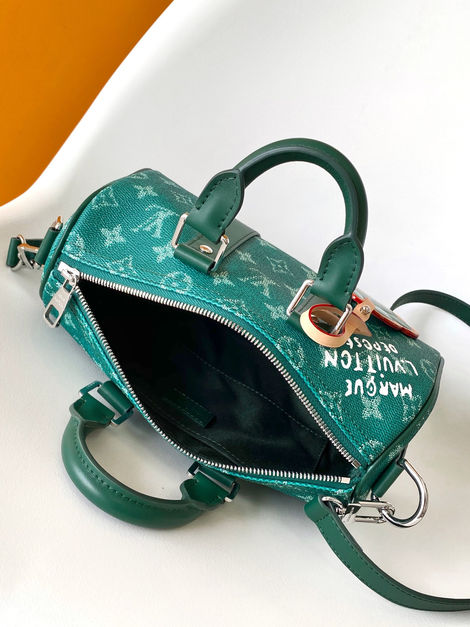 Keepall Bandouli??re 25 Handbag by Louis Vuitton LV M12684 in Green