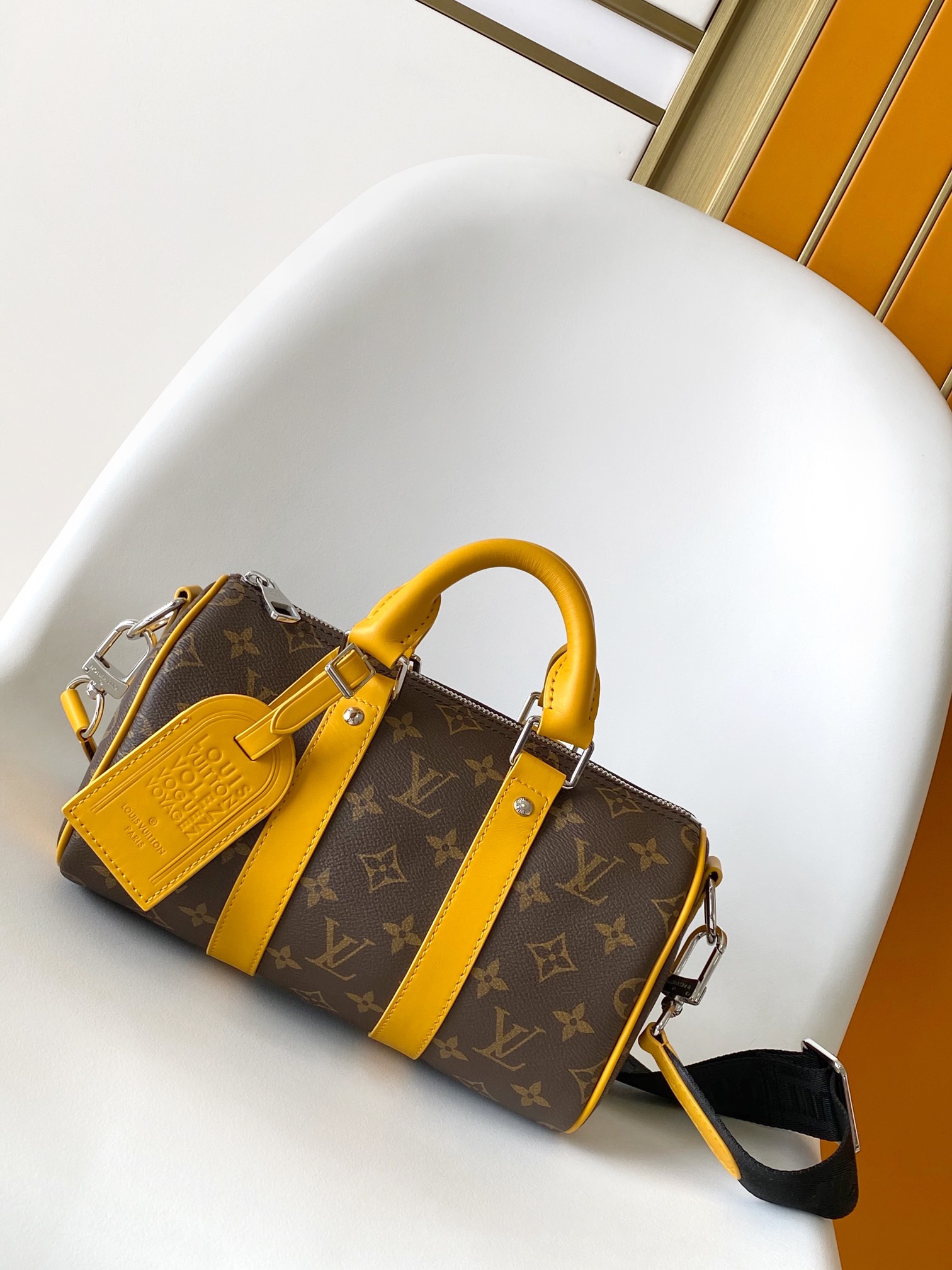 Keepall Bandouli??re 25 Handbag by Louis Vuitton LV M13166 in Yellow