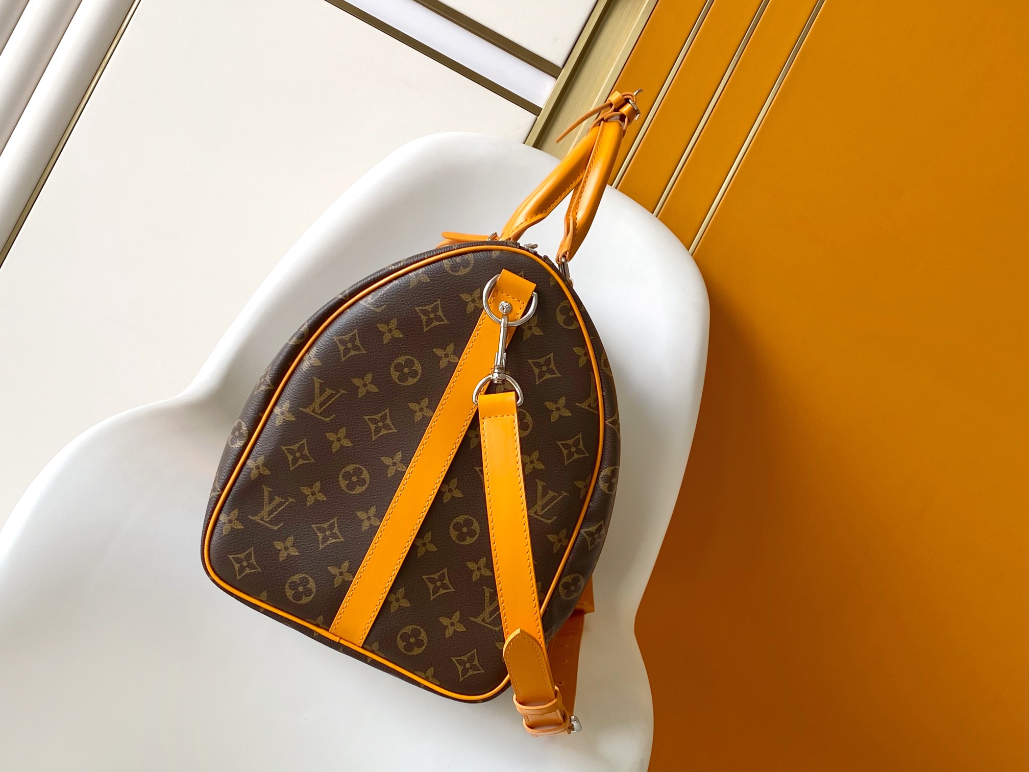 M12634 Keepall Bandouli??re 50 Travel Bag by Louis Vuitton LV in Yellow