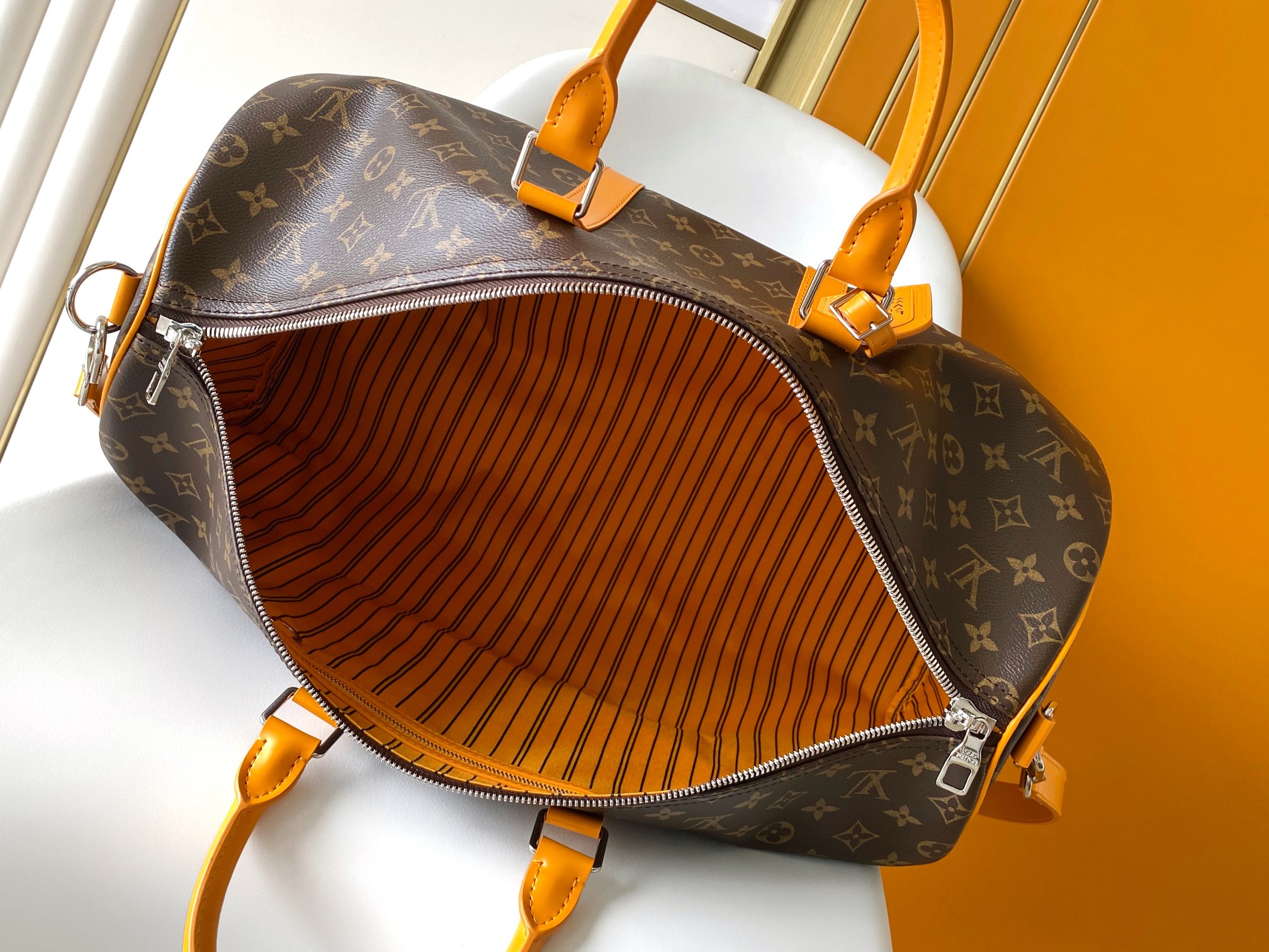 M12634 Keepall Bandouli??re 50 Travel Bag by Louis Vuitton LV in Yellow