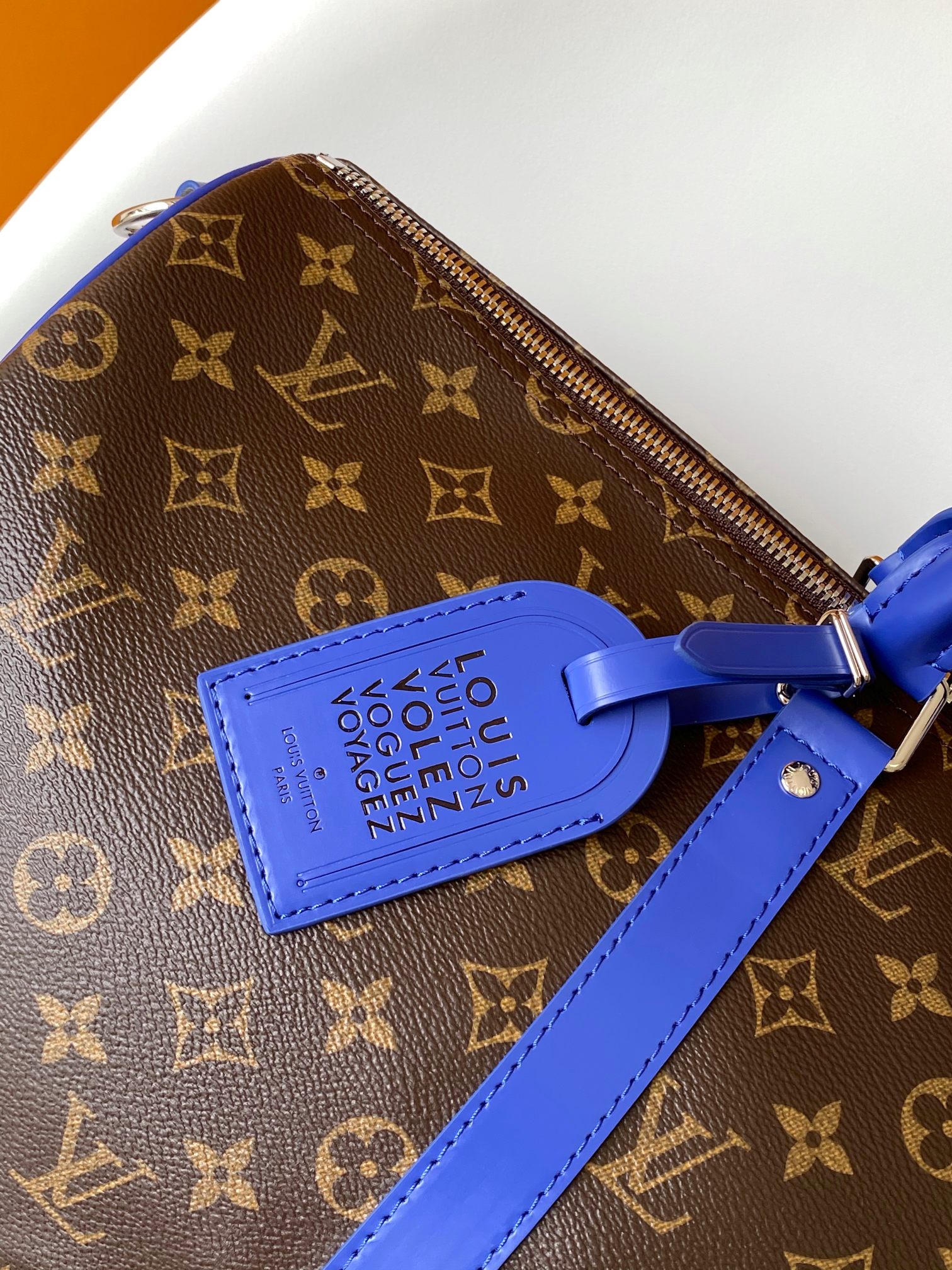 M12633 Keepall Bandouli??re 50 Travel Bag by Louis Vuitton LV in Deep Blue