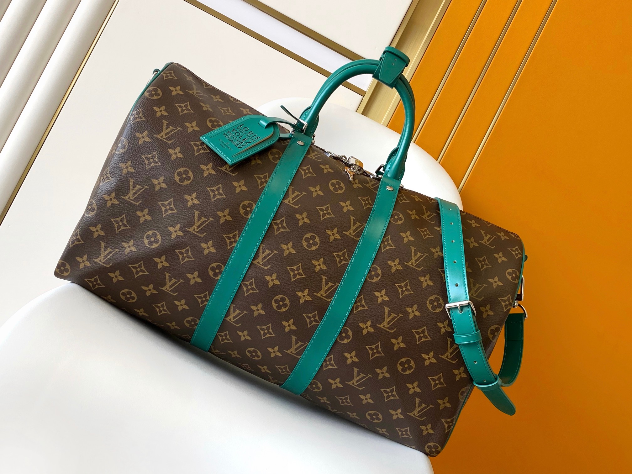 M12630 Dark green Keepall Bandouli??re 50 Travel Bag by Louis Vuitton LV