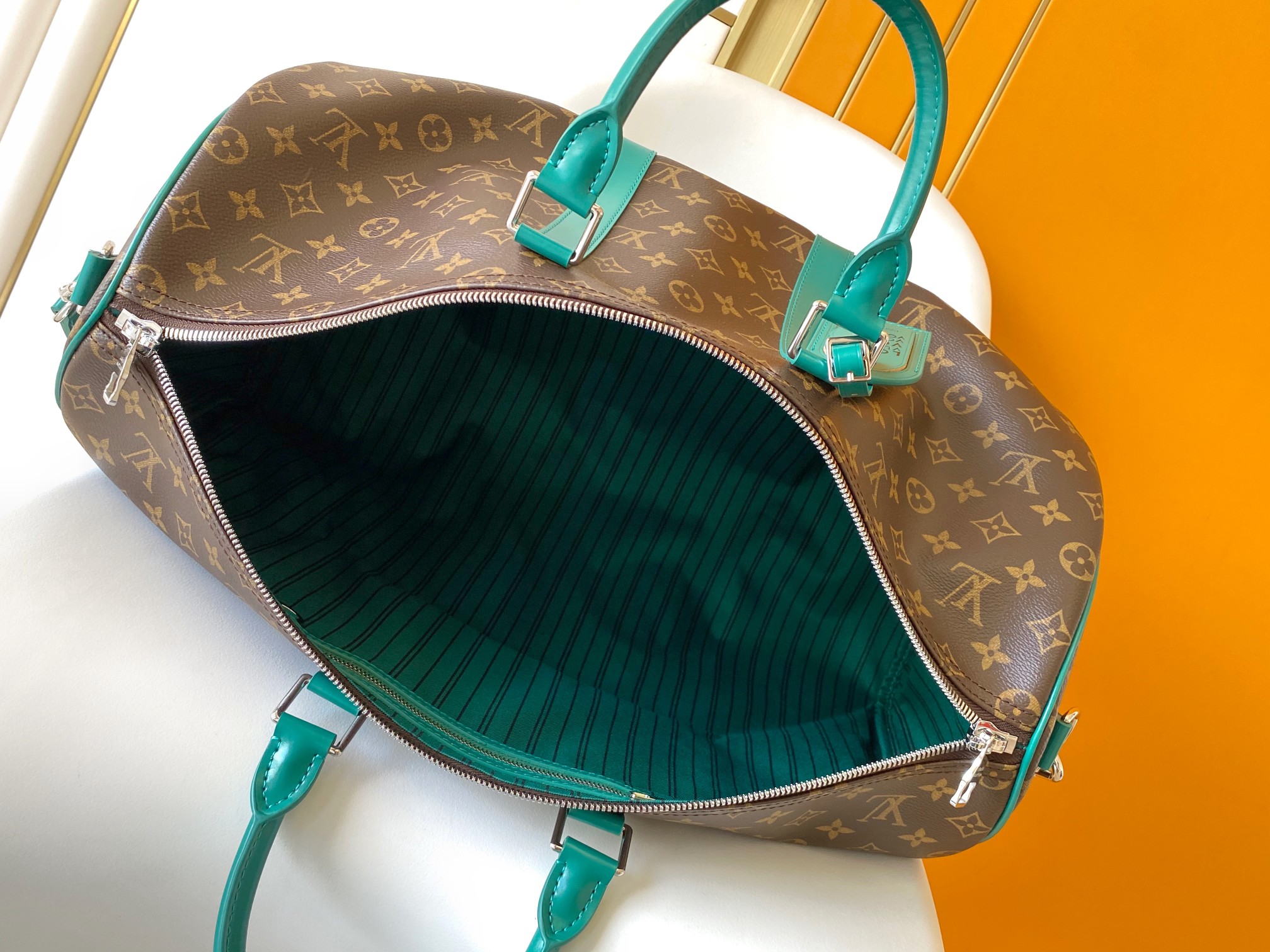 M12630 Dark green Keepall Bandouli??re 50 Travel Bag by Louis Vuitton LV 