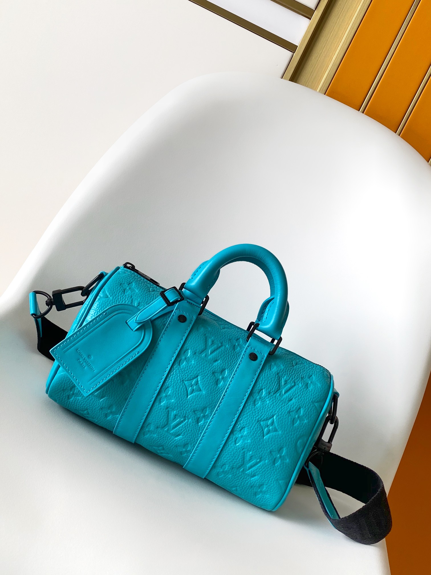 M11996 Mini Keepall Bag by Louis Vuitton LV in Blue Taurillon Monogram