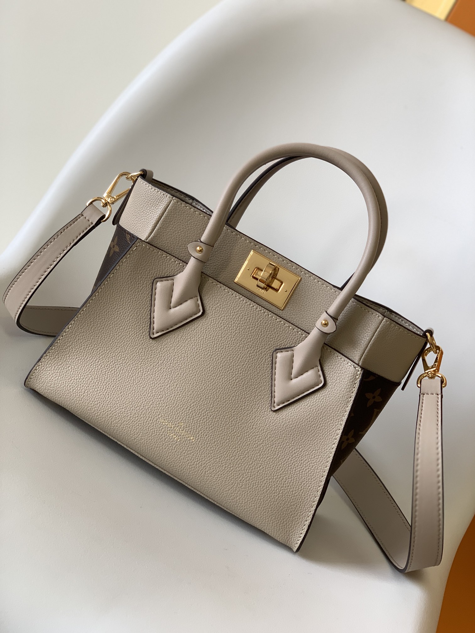 M57729 On My Side Small Bag by Louis Vuitton LV in Grey Brown