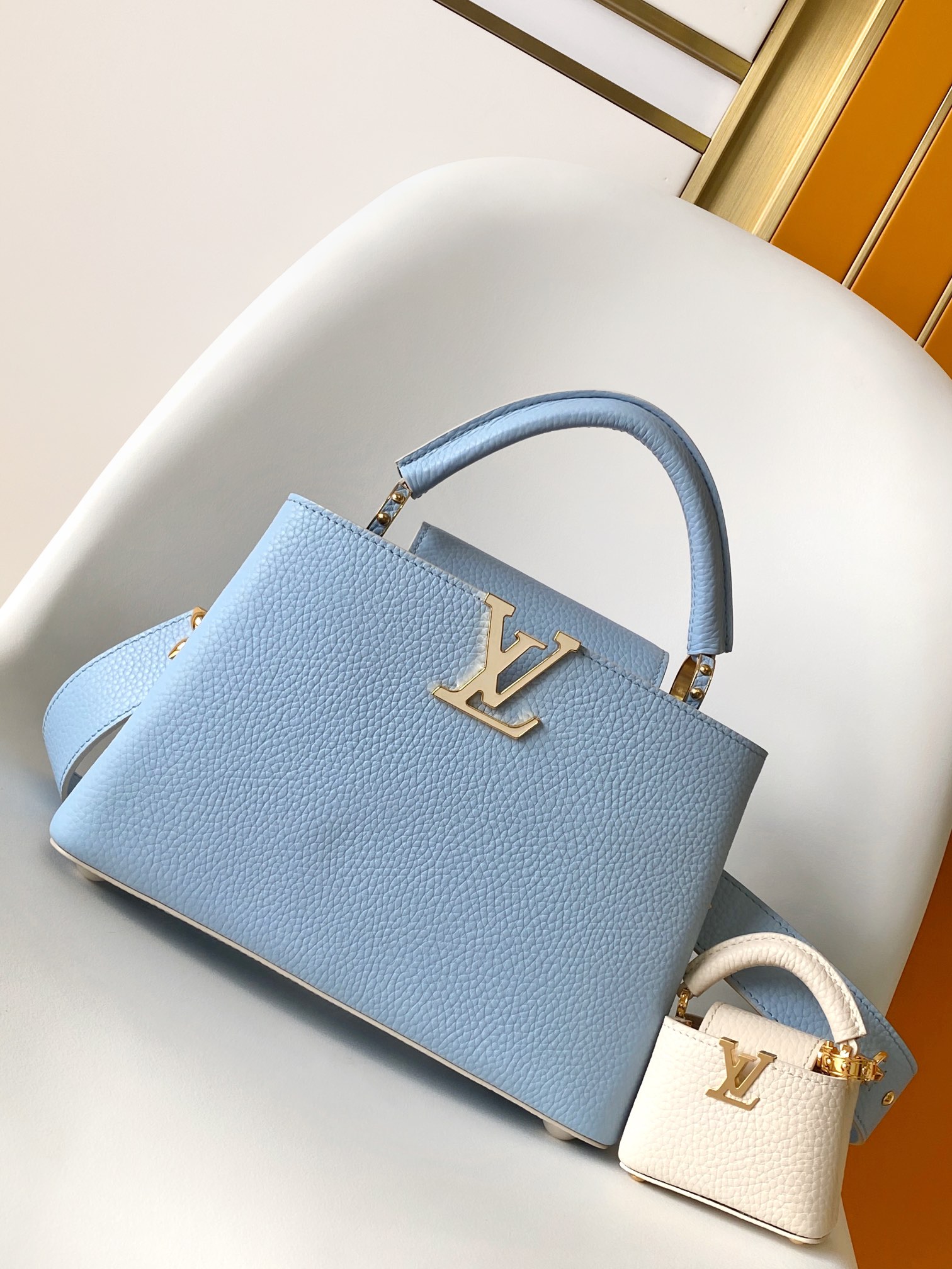 M24575 Mini Capucines Bag by Louis Vuitton LV in Blue