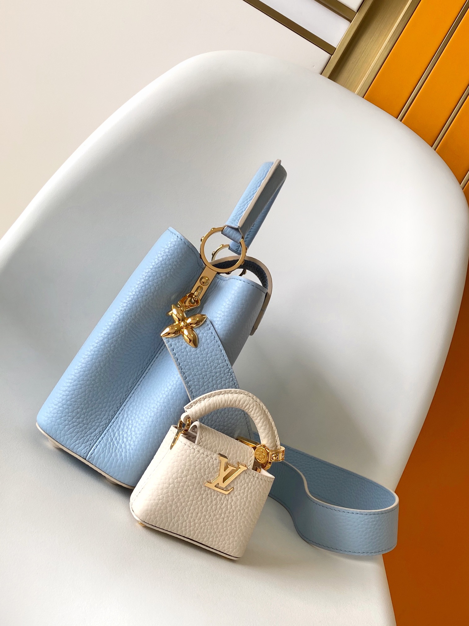 M24575 Mini Capucines Bag by Louis Vuitton LV in Blue