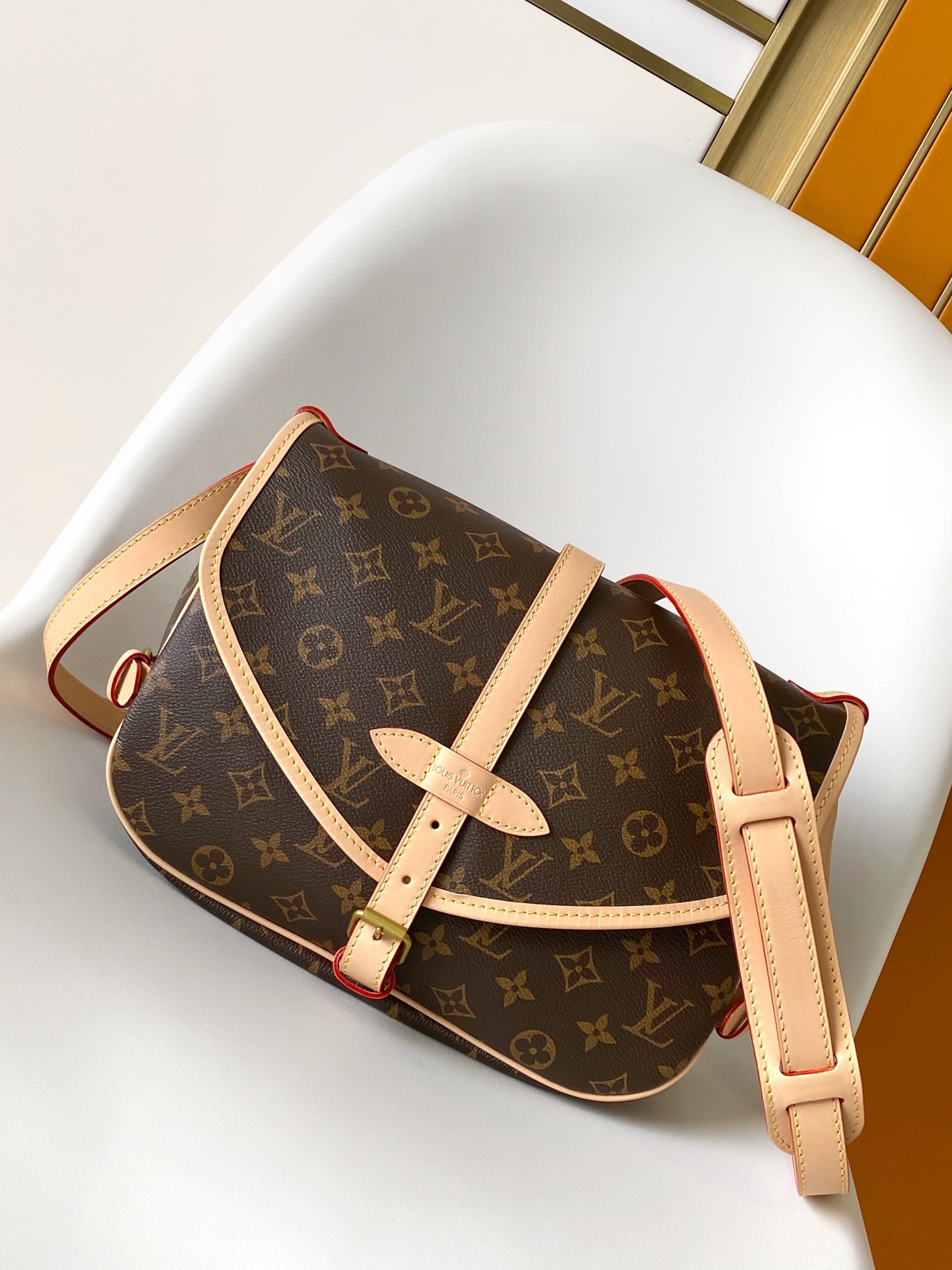 M40710 Saumur Medium Bag by Louis Vuitton LV in Monogram Canvas