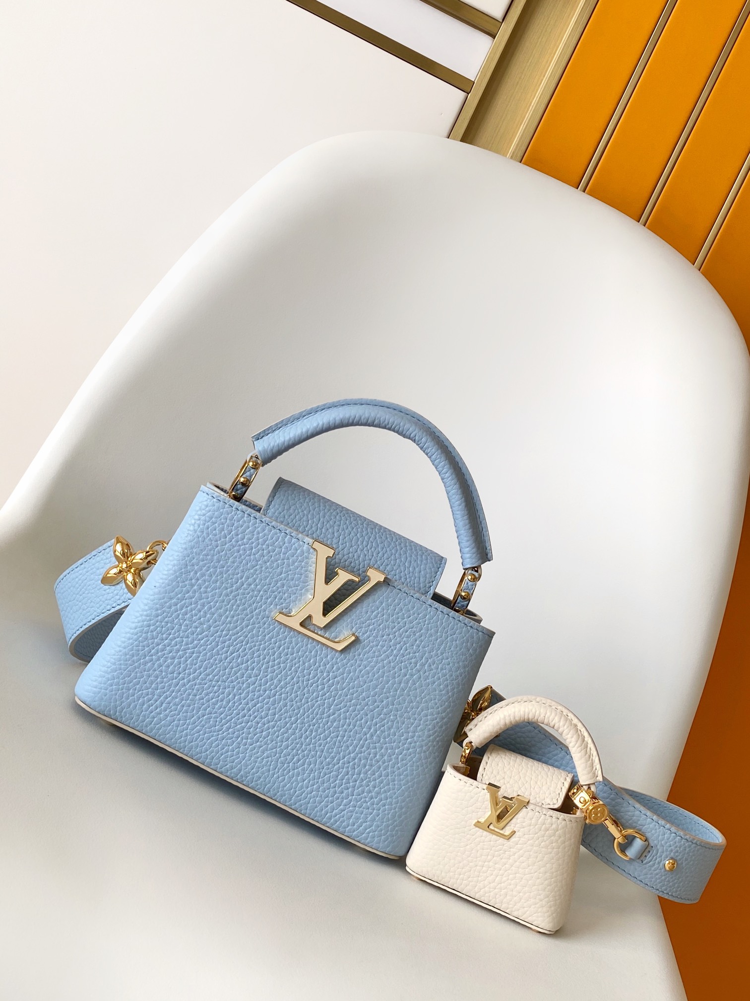 M24575 Mini Capucines Bag by Louis Vuitton LV in Blue