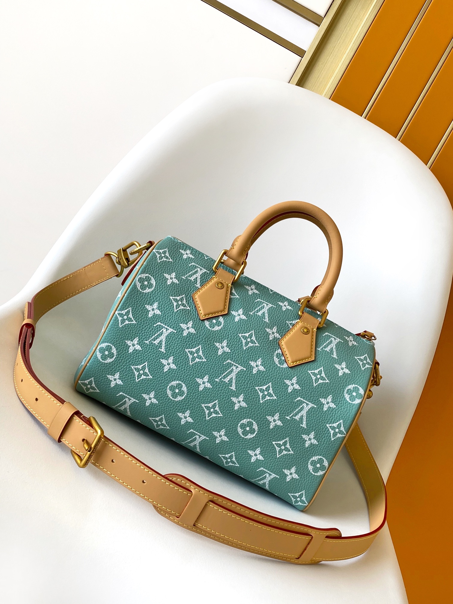  M11561 Bandouliere 25 Handbag by Louis Vuitton LV in Aqua Blue