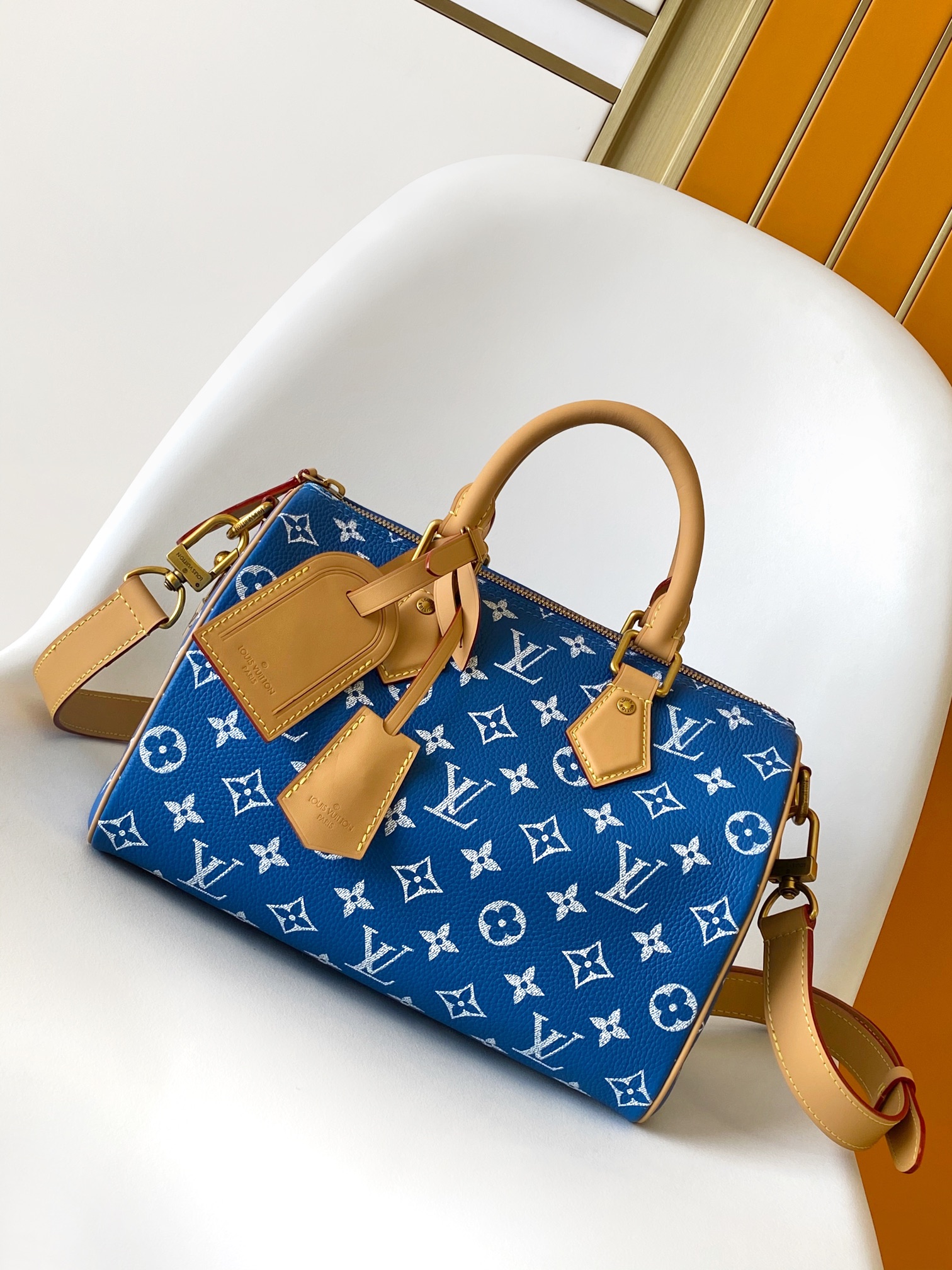 M24424 Bandouliere 25 Handbag by Louis Vuitton LV in Electric Blue