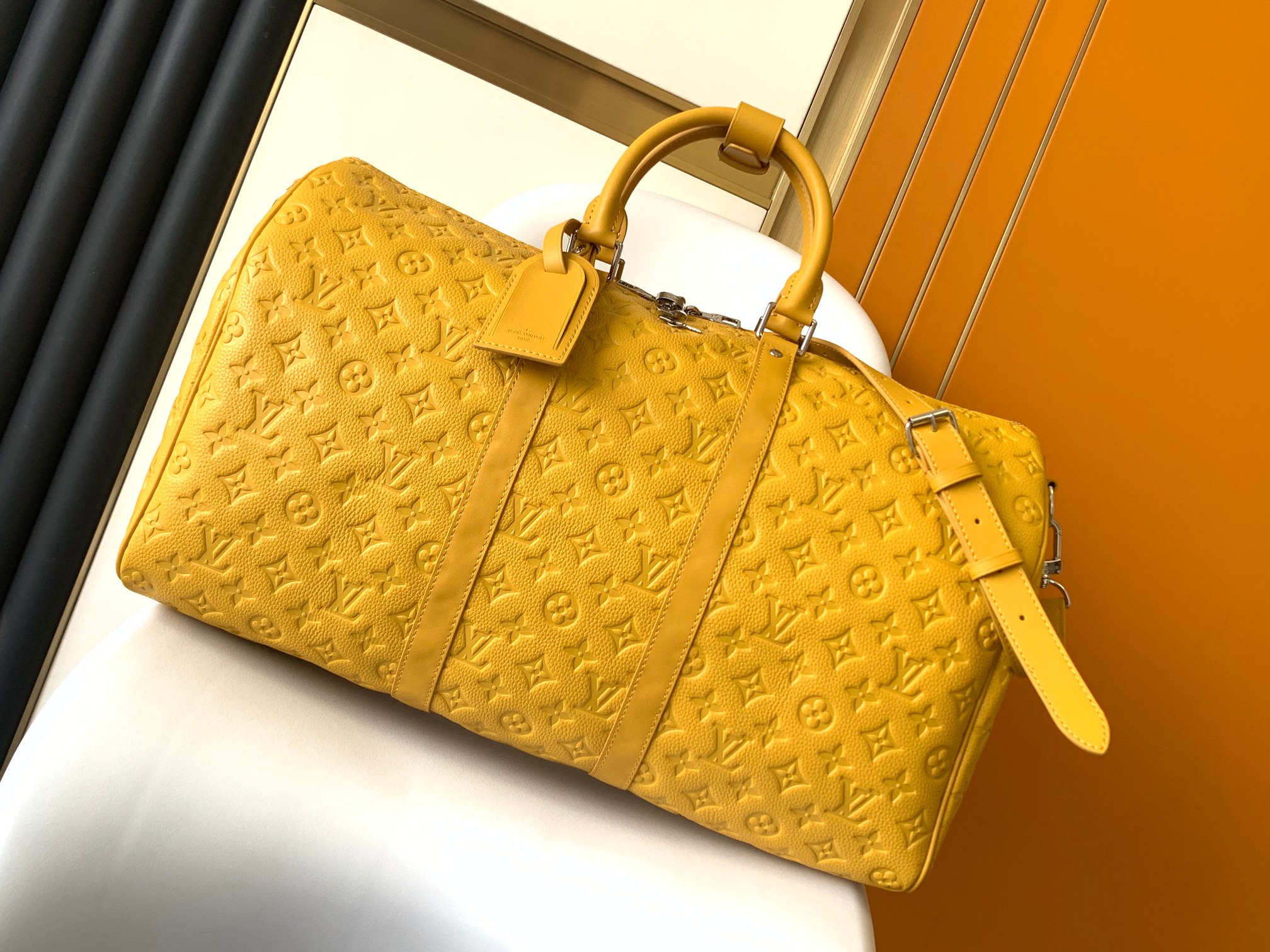 M23748 Keepall Bandouli??re 50 Travel Bag in Yellow by Louis Vuitton LV