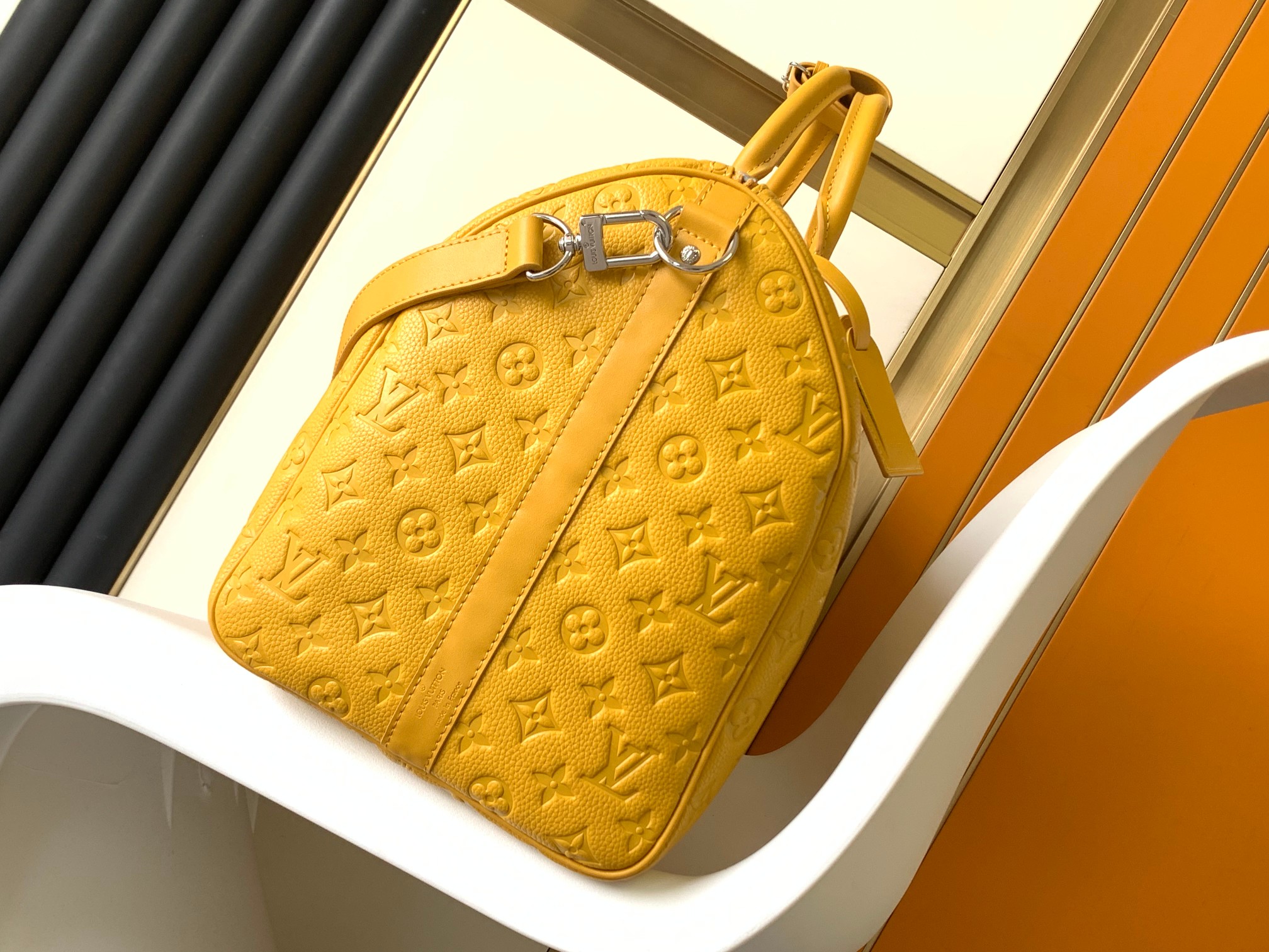 M23748 Keepall Bandouli??re 50 Travel Bag in Yellow by Louis Vuitton LV