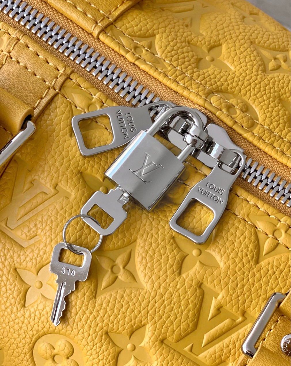 M23748 Keepall Bandouli??re 50 Travel Bag in Yellow by Louis Vuitton LV