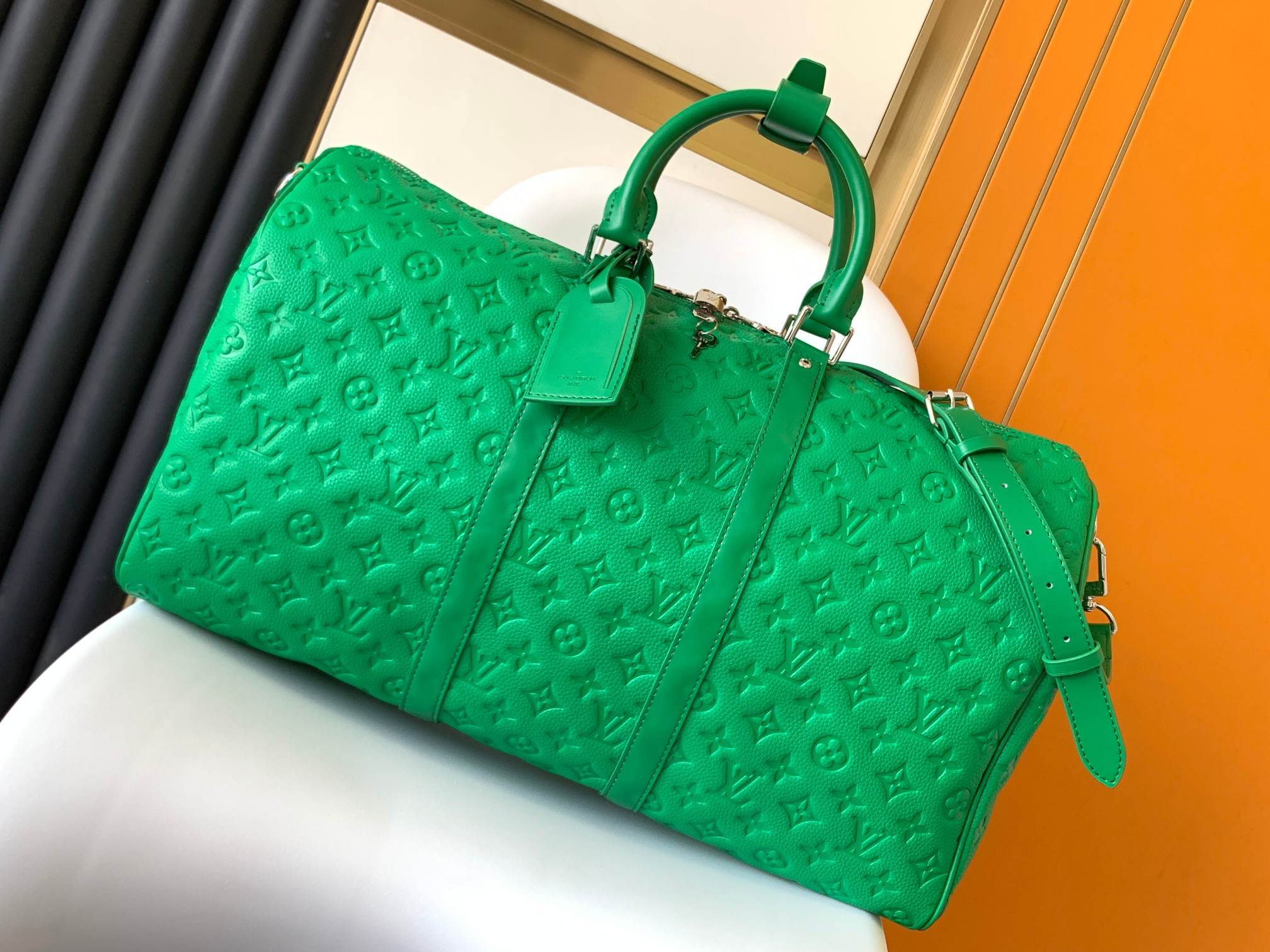 M23751 Keepall Bandouli??re 50 Travel Bag in Green by Louis Vuitton LV