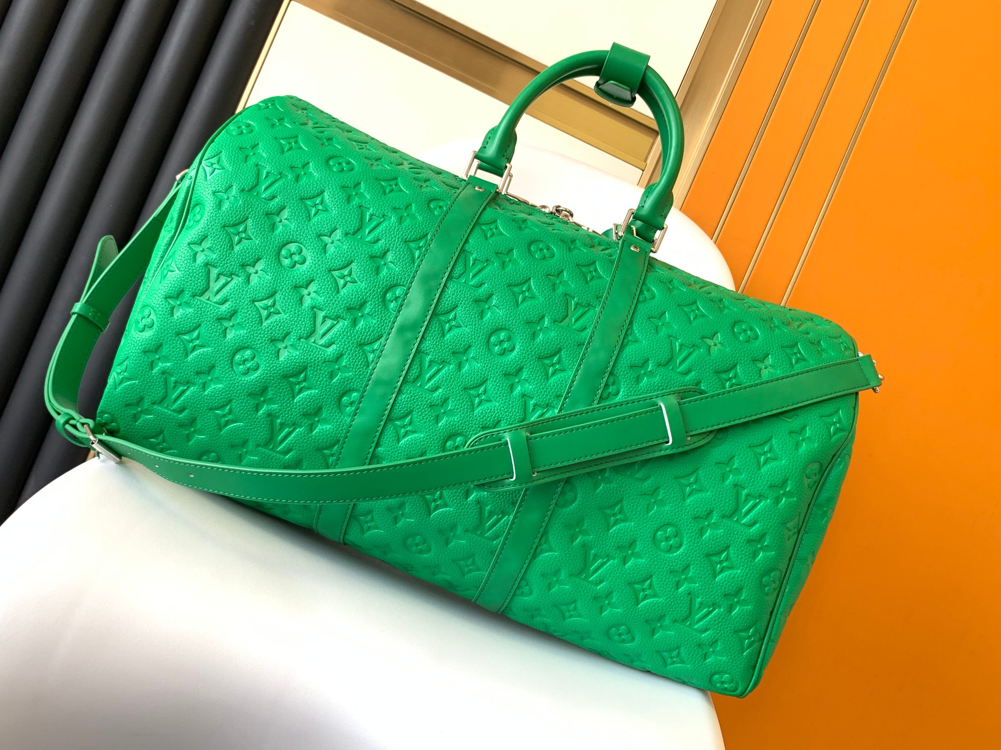 M23751 Keepall Bandouli??re 50 Travel Bag in Green by Louis Vuitton LV