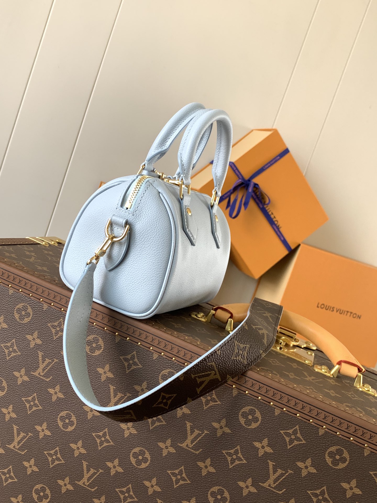 2024 China Qixi Festival Limited Edition Speedy 18 by Louis Vuitton LV M24605 Blue Leather