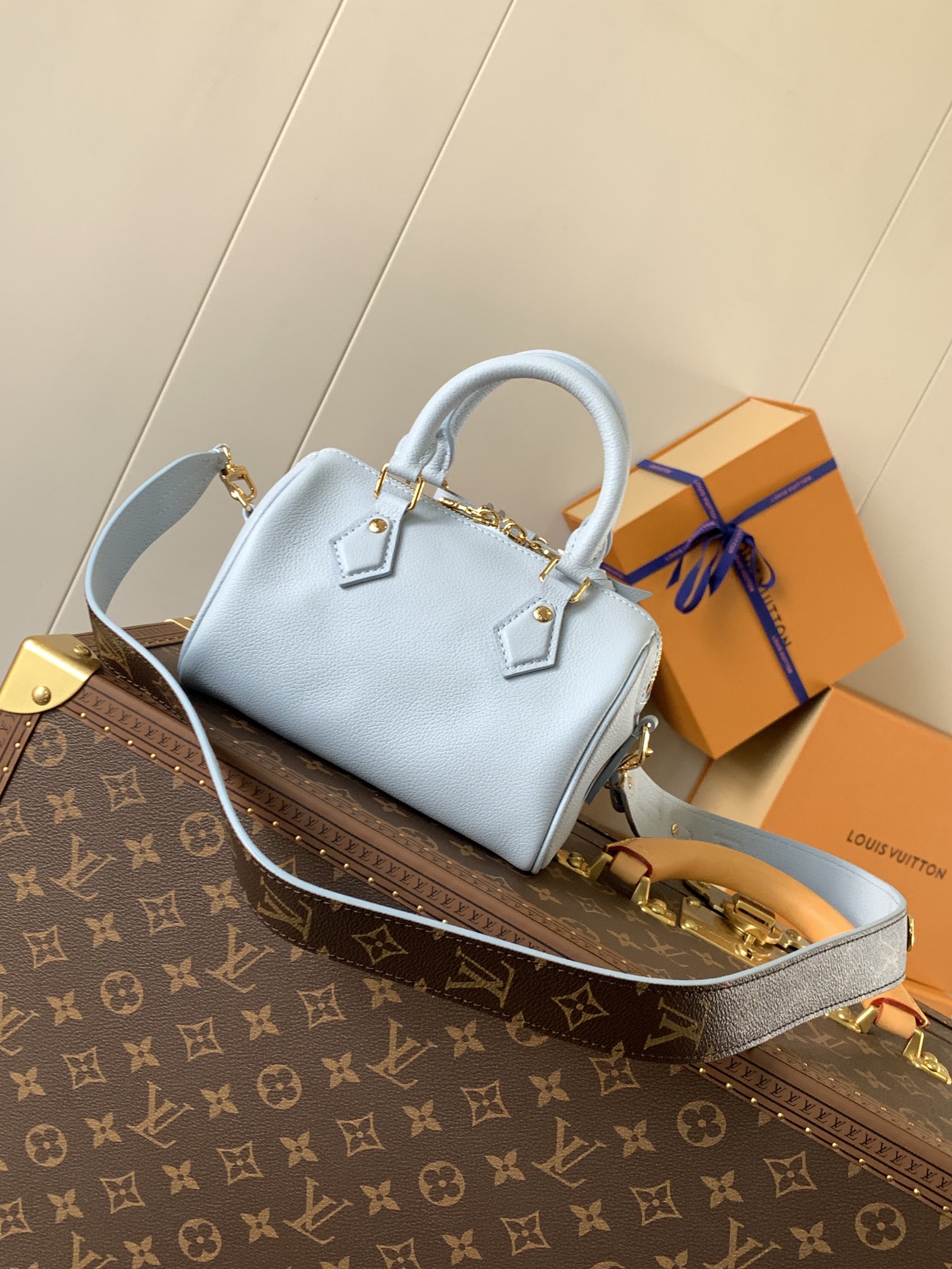 2024 China Qixi Festival Limited Edition Speedy 18 by Louis Vuitton LV M24605 Blue Leather