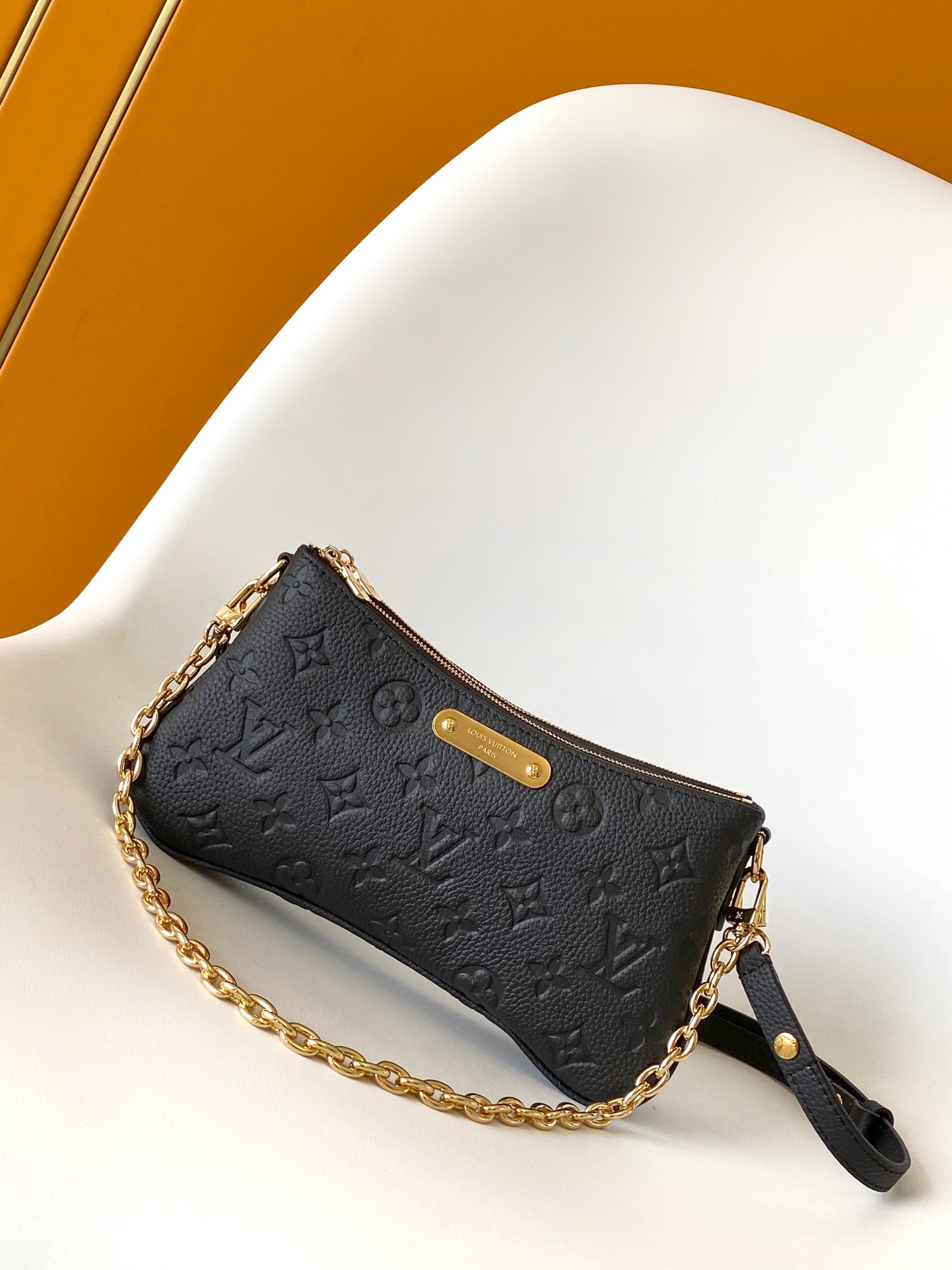 M83301 Black Monogram Empreinte Leather Liv Pochette by Louis Vuitton LV