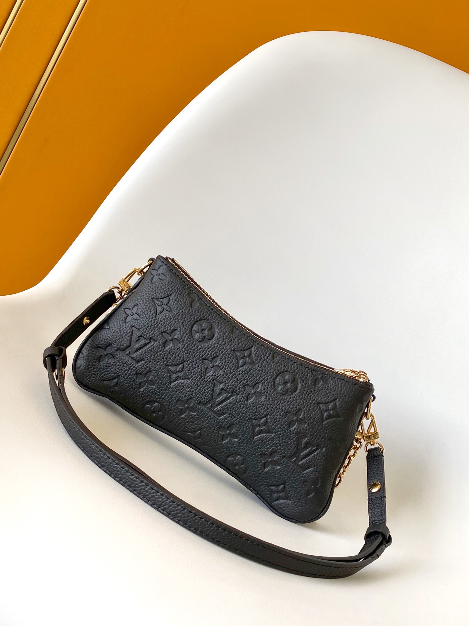 M83301 Black Monogram Empreinte Leather Liv Pochette by Louis Vuitton LV