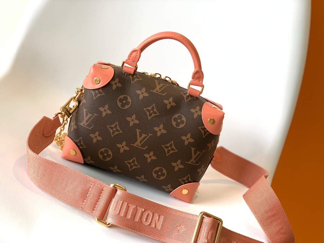 M45531 Petite Malle Souple Handbag by Louis Vuitton LV - Pink Monogram Canvas