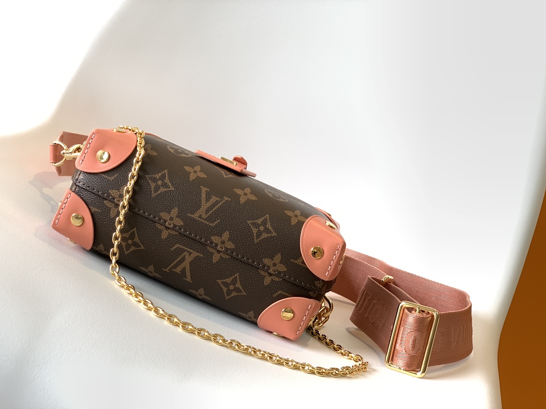 M45531 Petite Malle Souple Handbag by Louis Vuitton LV - Pink Monogram Canvas