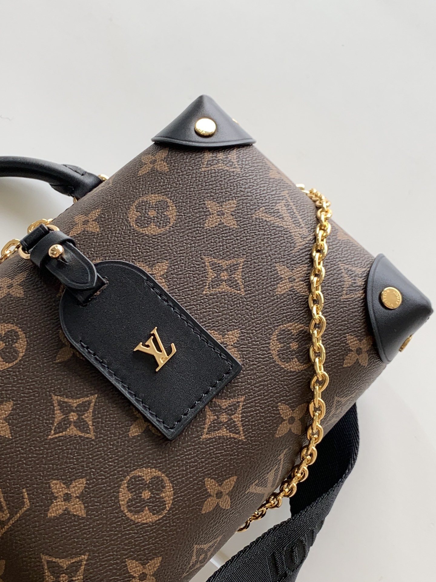 M45571 Petite Malle Souple Handbag by Louis Vuitton LV - Black Monogram Canvas