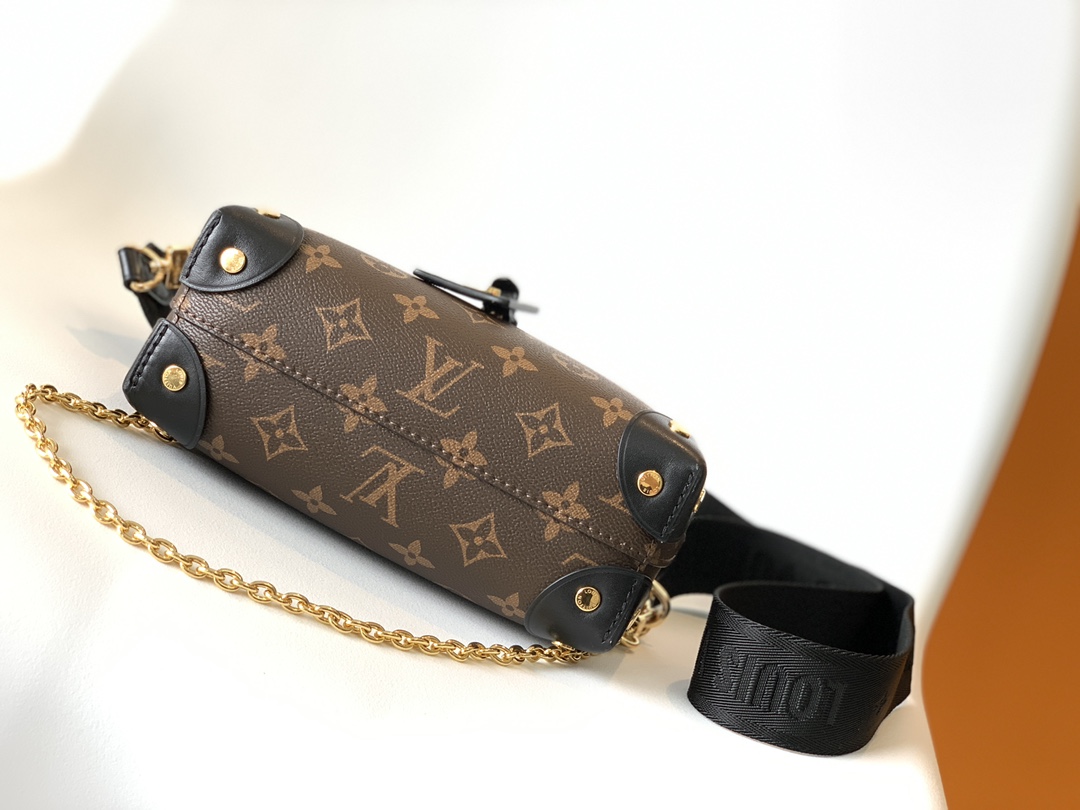 M45571 Petite Malle Souple Handbag by Louis Vuitton LV - Black Monogram Canvas