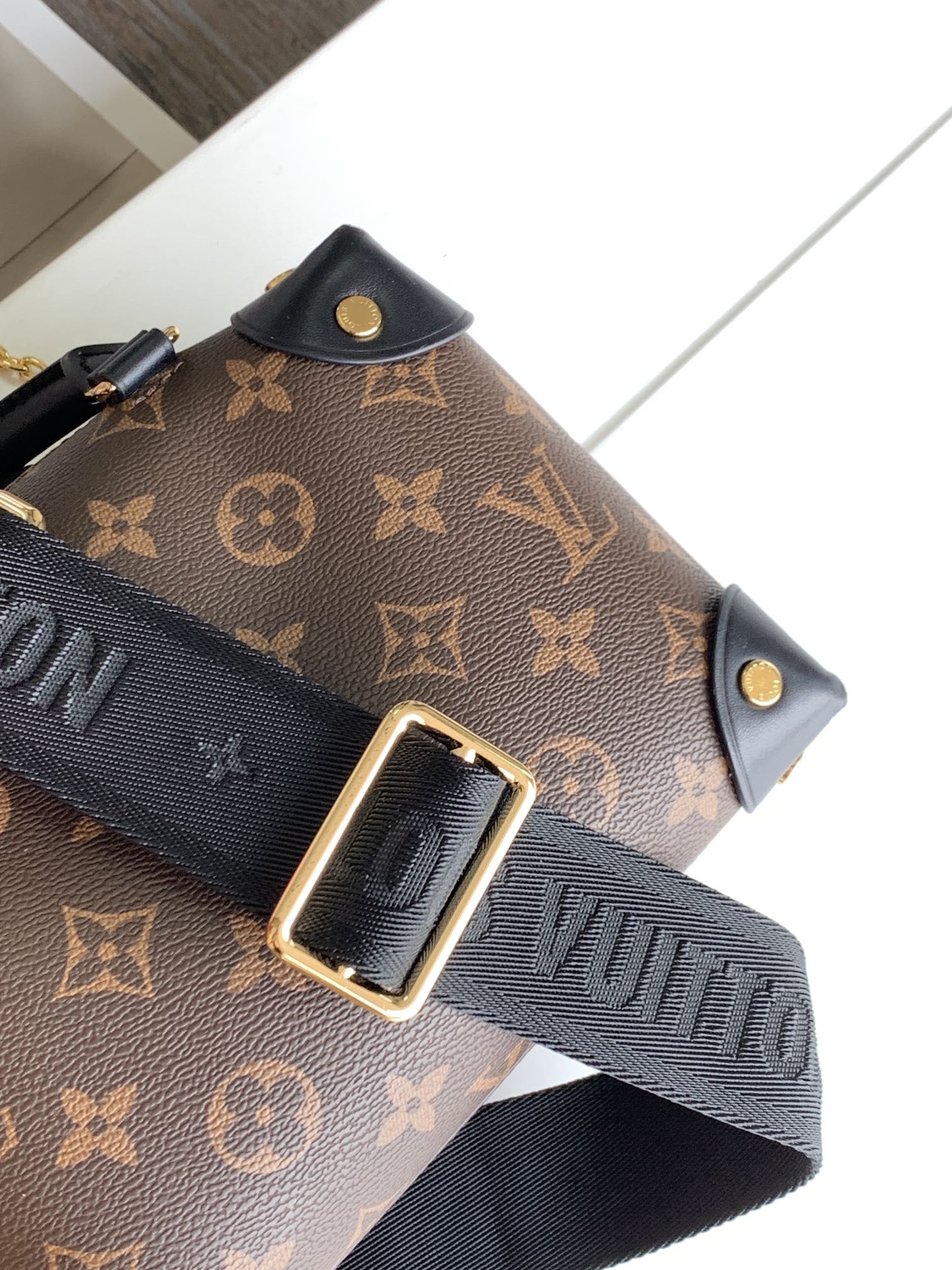 M45571 Petite Malle Souple Handbag by Louis Vuitton LV - Black Monogram Canvas