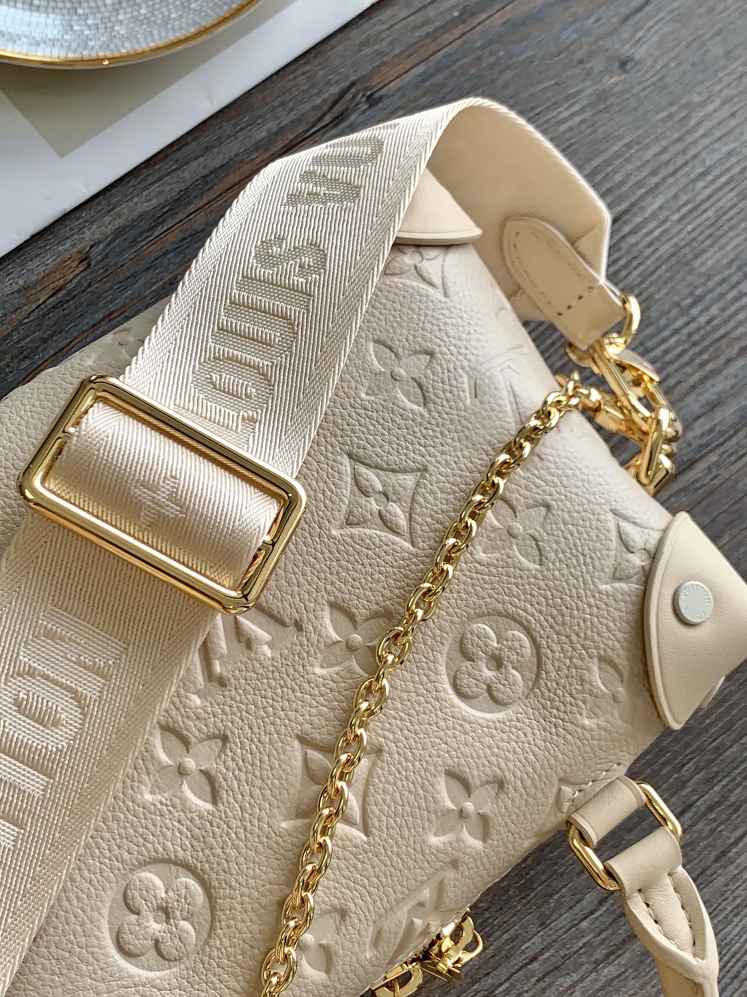  M45394 Petite Malle Souple Handbag by Louis Vuitton LV - White Monogram Empreinte Leather