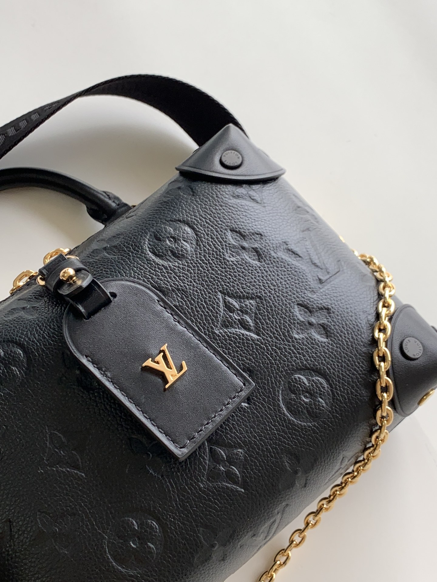 M45393 Petite Malle Souple Handbag by Louis Vuitton LV - Black Monogram Empreinte Leather