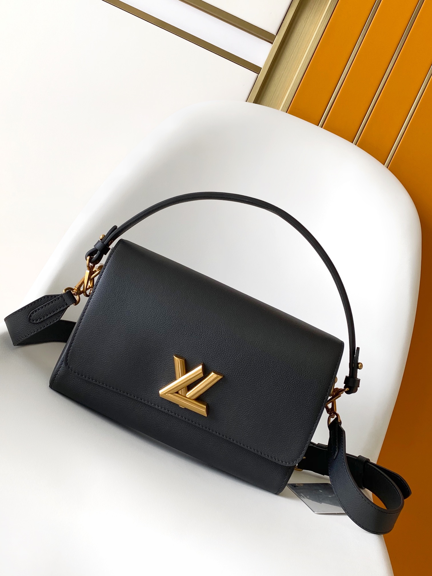 M24639 Soft Twist Handbag by Louis Vuitton LV - Black Premium Leather