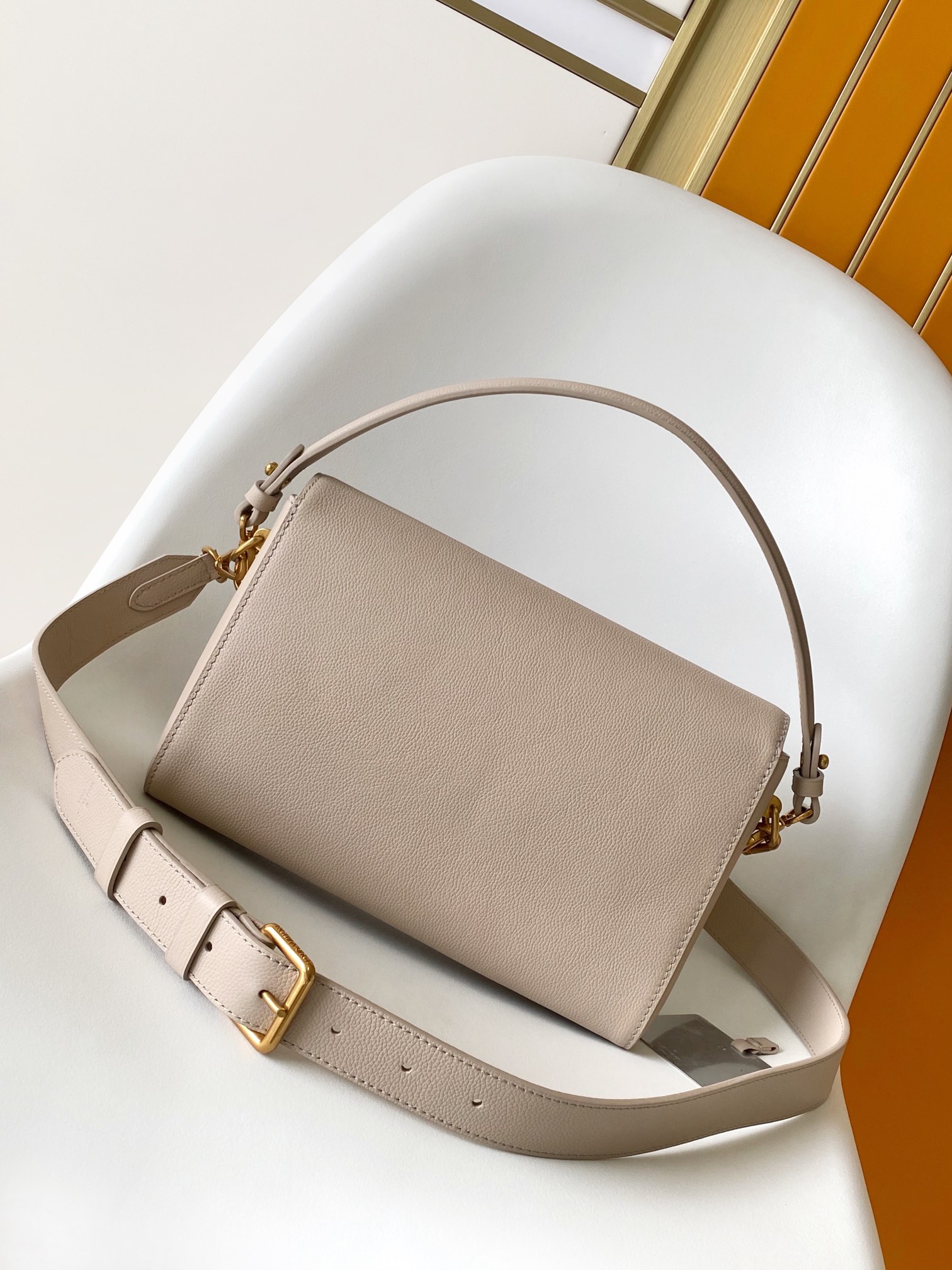 M25359 Soft Twist Handbag by Louis Vuitton LV - Cream Premium Leather