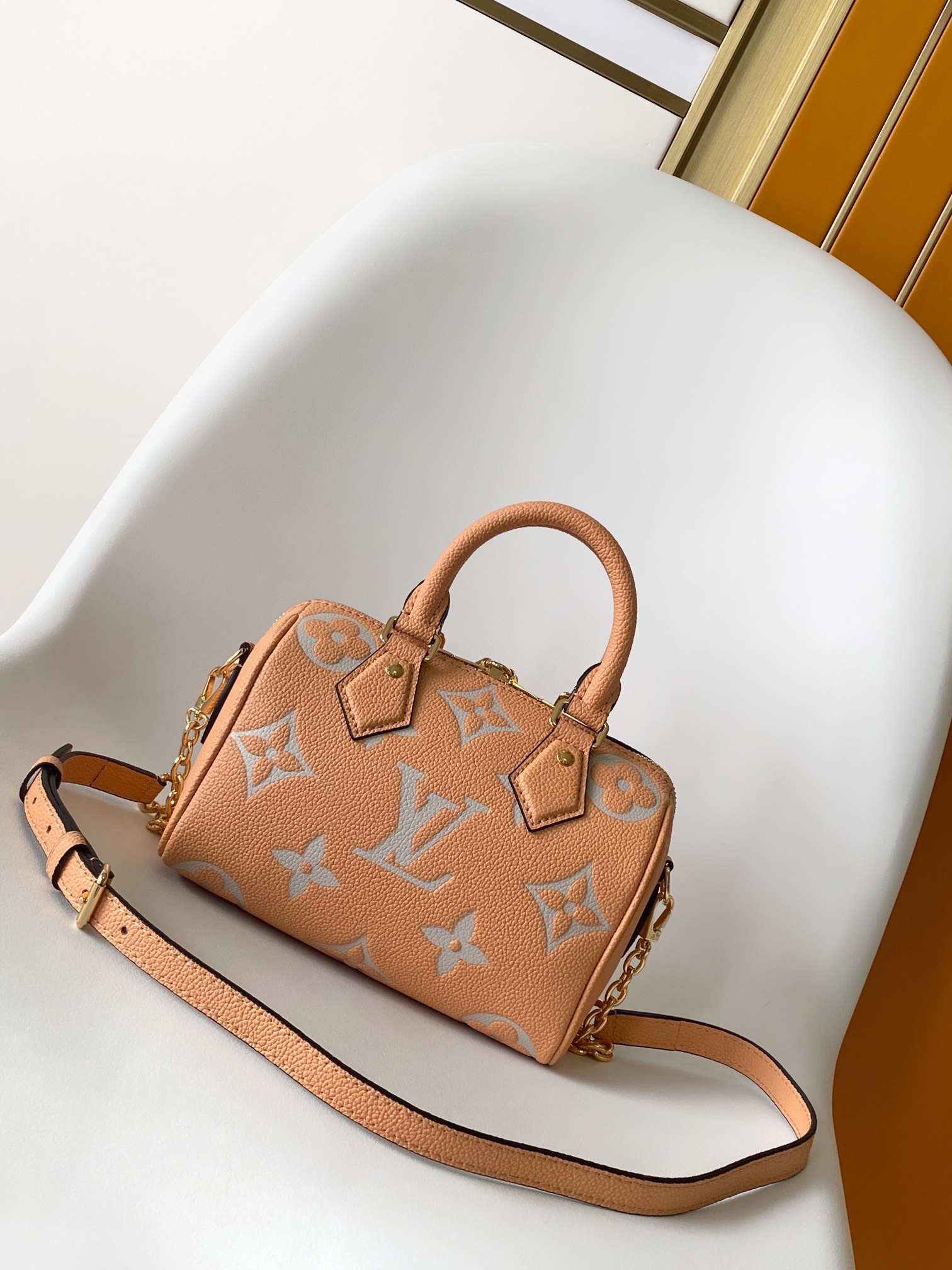 Speedy Bandouli??re 20 Handbag by Louis Vuitton LV - Earth Yellow (M12713)