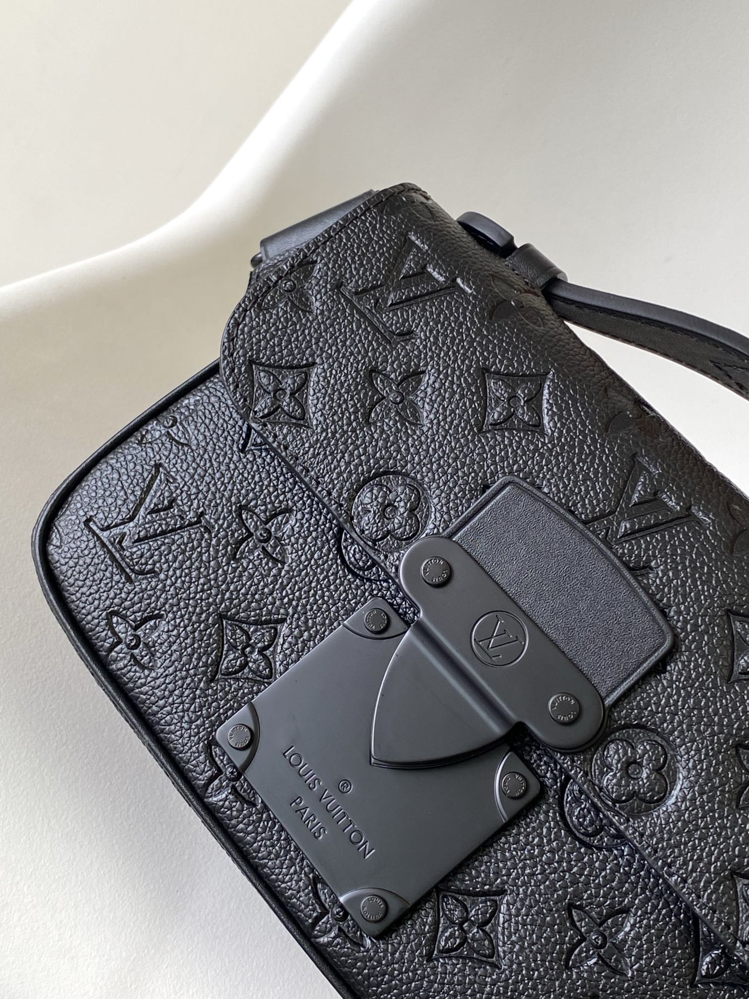 Louis Vuitton  LV S Lock Sling Bag - M58487 Black Monogram Taurillon Leather