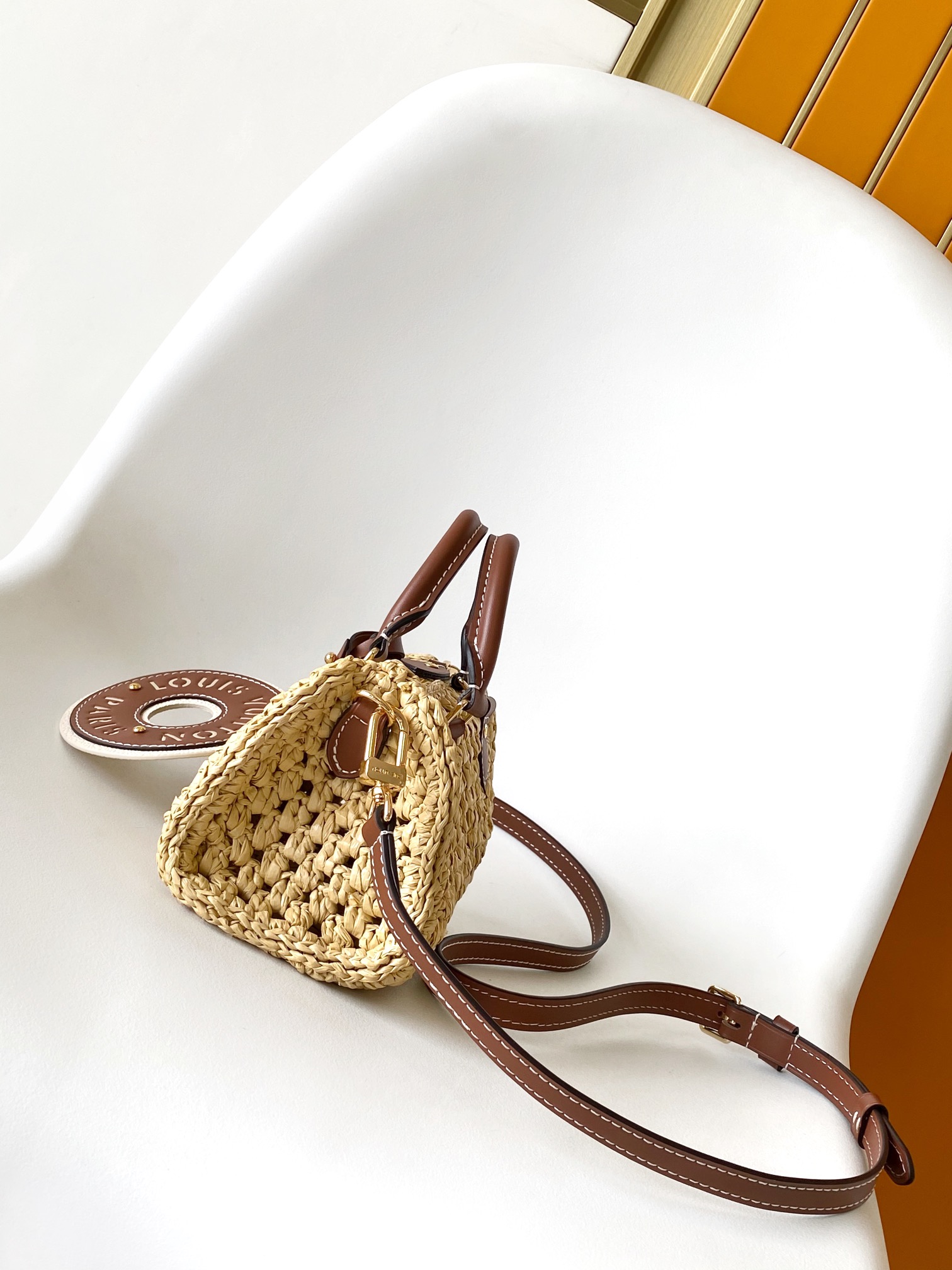 Louis Vuitton  LV Nano Speedy Handbag - M83525 Raffia and Leather