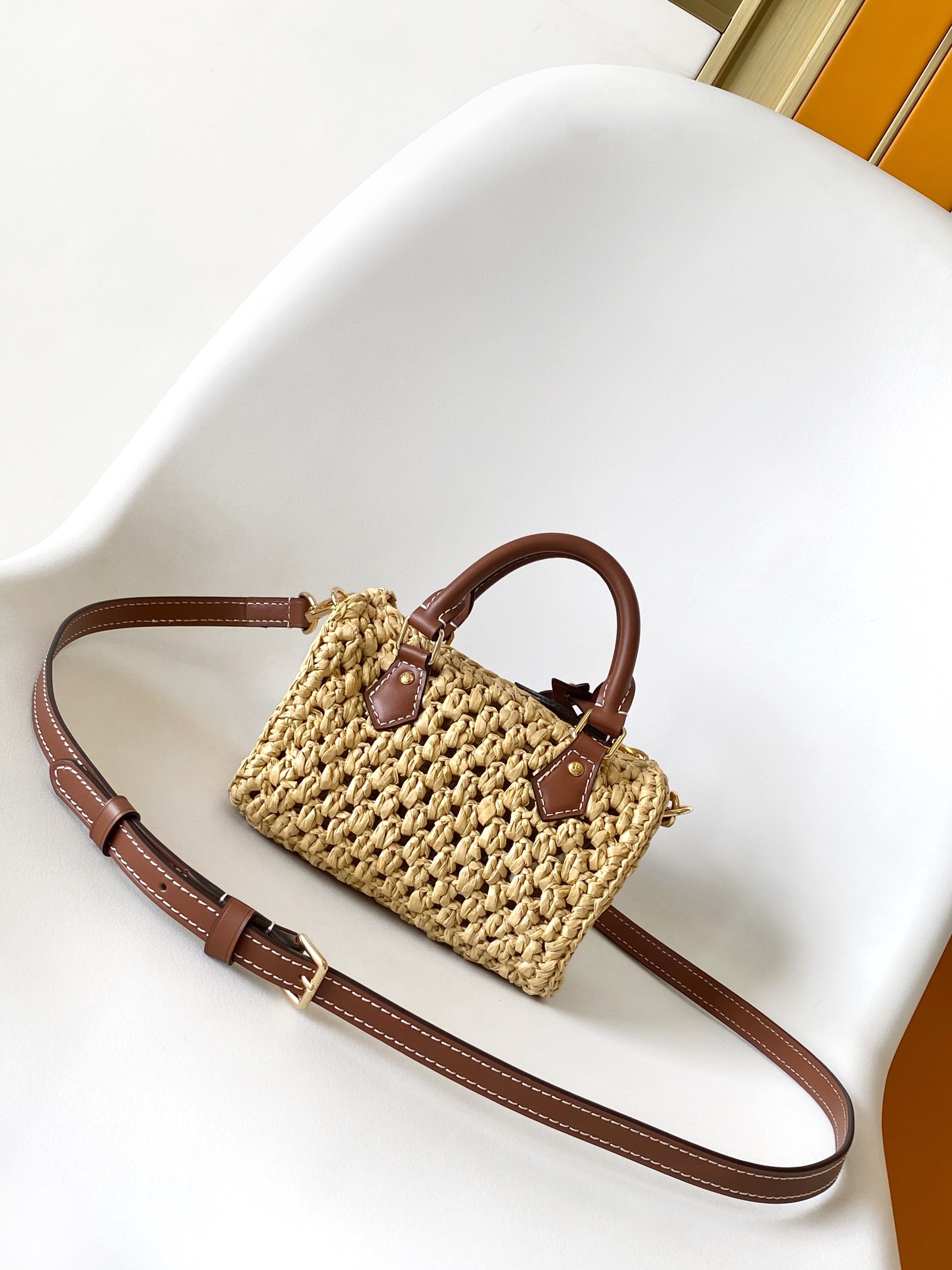 Louis Vuitton  LV Nano Speedy Handbag - M83525 Raffia and Leather