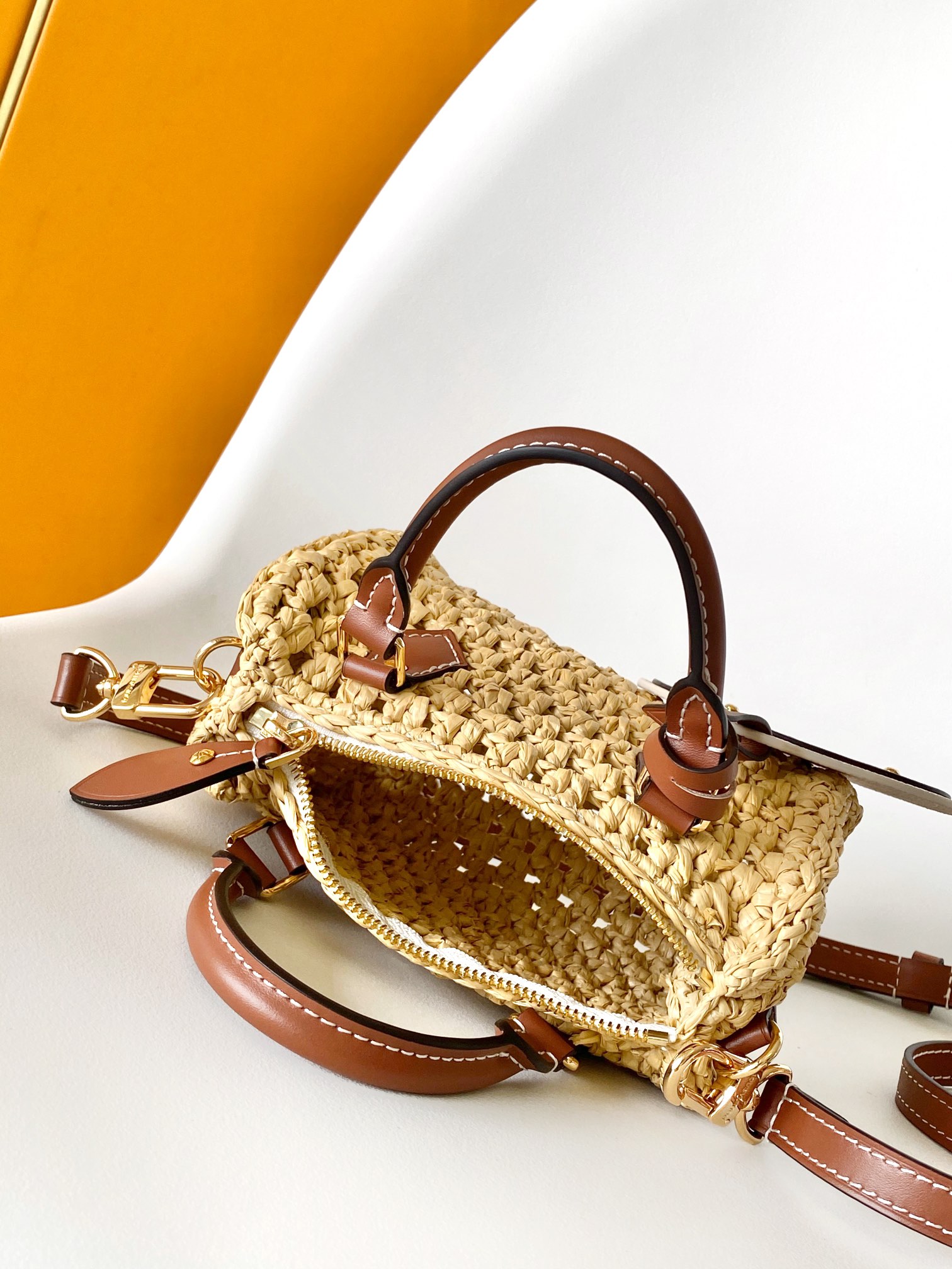 Louis Vuitton  LV Nano Speedy Handbag - M83525 Raffia and Leather