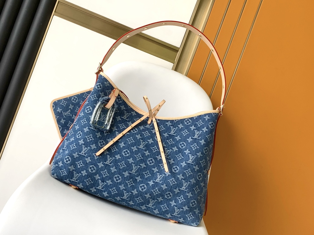 Louis Vuitton LV CarryAll Medium Handbag - M46855 Blue Denim