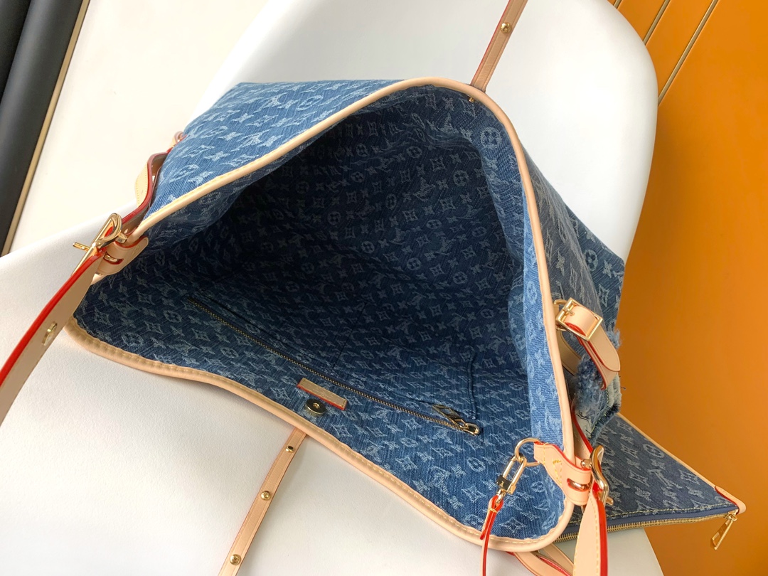  Louis Vuitton LV  CarryAll Medium Handbag - M46855 Blue Denim